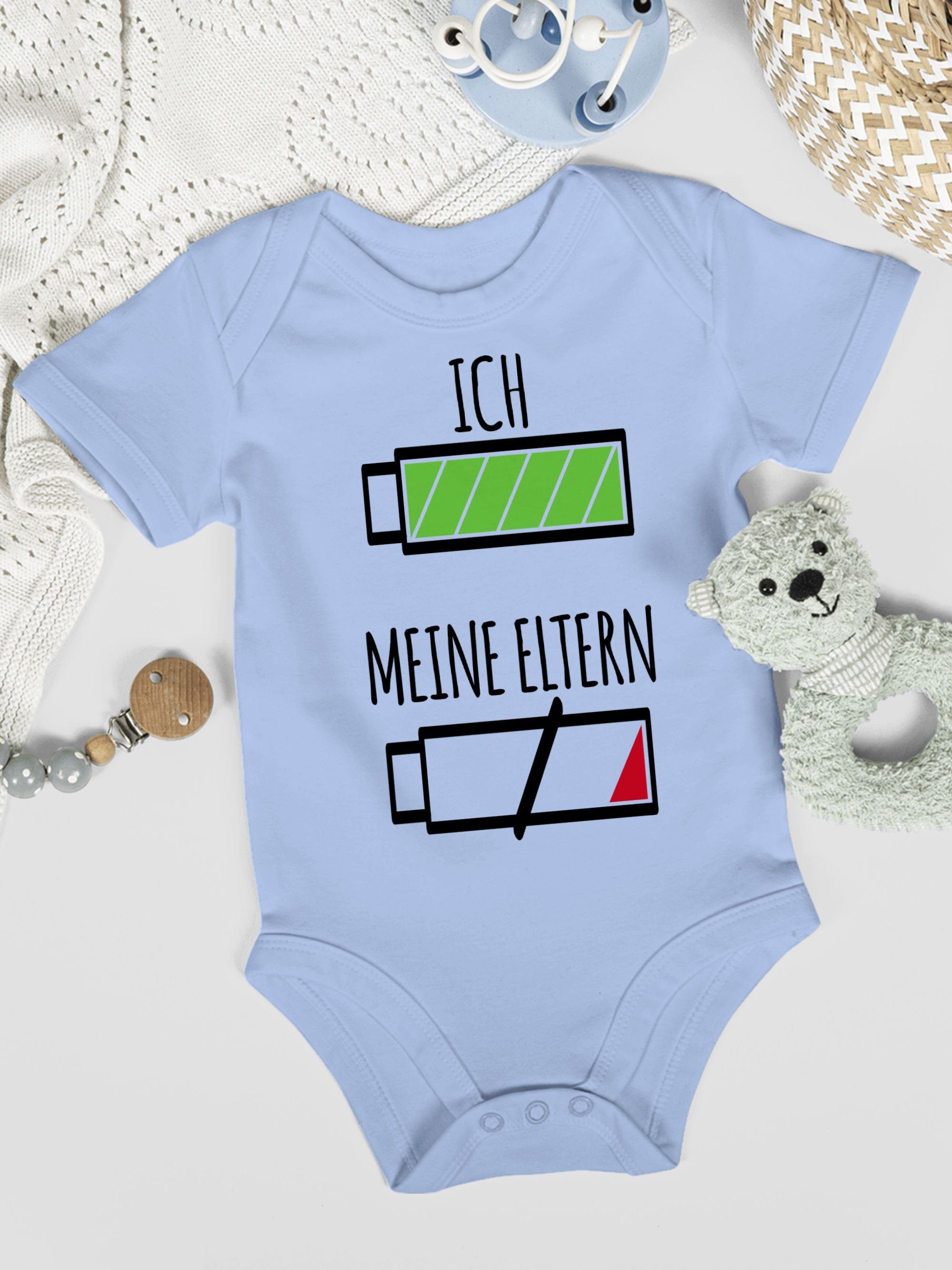 Mädchen meine Ich Junge Batterie Baby Strampler Shirtbody Babyblau Shirtracer 2 und Eltern &