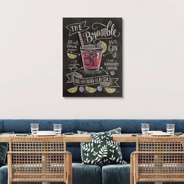 Posterlounge Holzbild Lily & Val, Bramble Rezept (Englisch), Bar Illustration