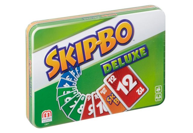 Image of Mattel Games SKIP-BO Deluxe Metallbox, Kartenspiel, Familienspiel, Kinderspiel