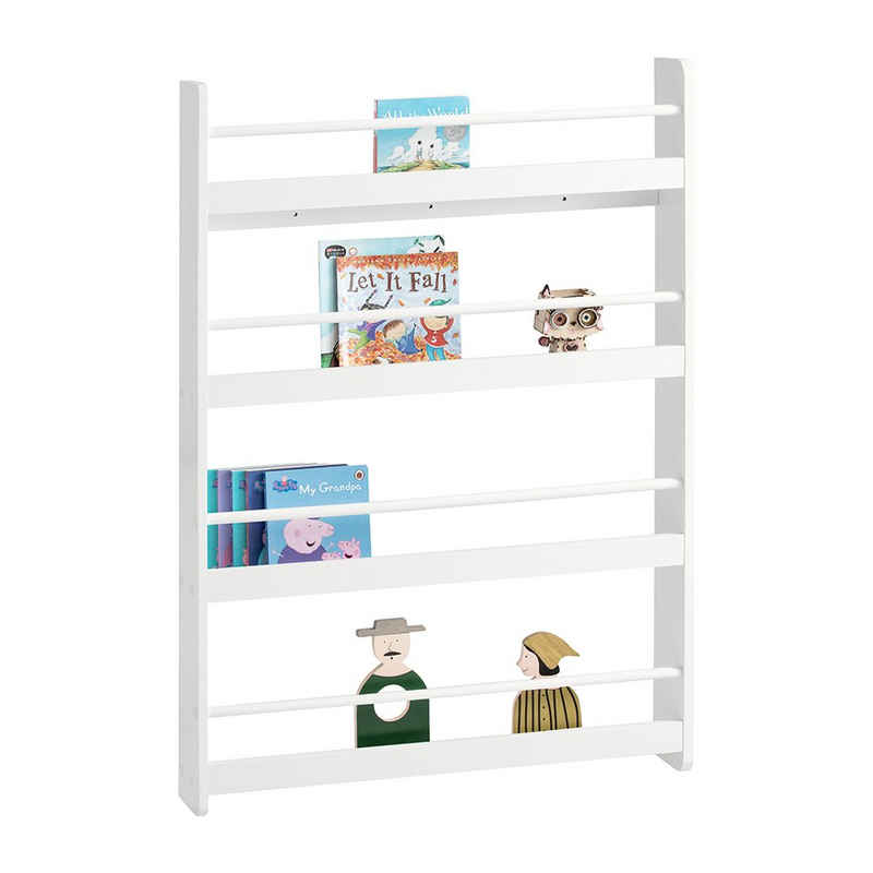 SoBuy Bücherregal KMB08, Kinderregal mit 4 Ablagen für Bücher und Deko