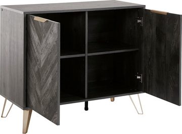 Leonique Sideboard Nanterie, aus edler Holzoptik, mit exklusivem Fischgrätenmuster, Breite 90 cm