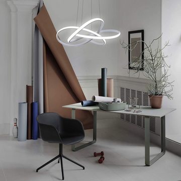 Nettlife LED Kronleuchter Wohnzimmer Hängeleuchten Esstisch Weiß 59W Dimmbar mit Fernbedienung, Höhenverstellbar, LED fest integriert, Warmweiß Neutralweiß Kaltweiß, Arbeitszimmer Küche Esszimmer Treppenlicht Kaffeeraum