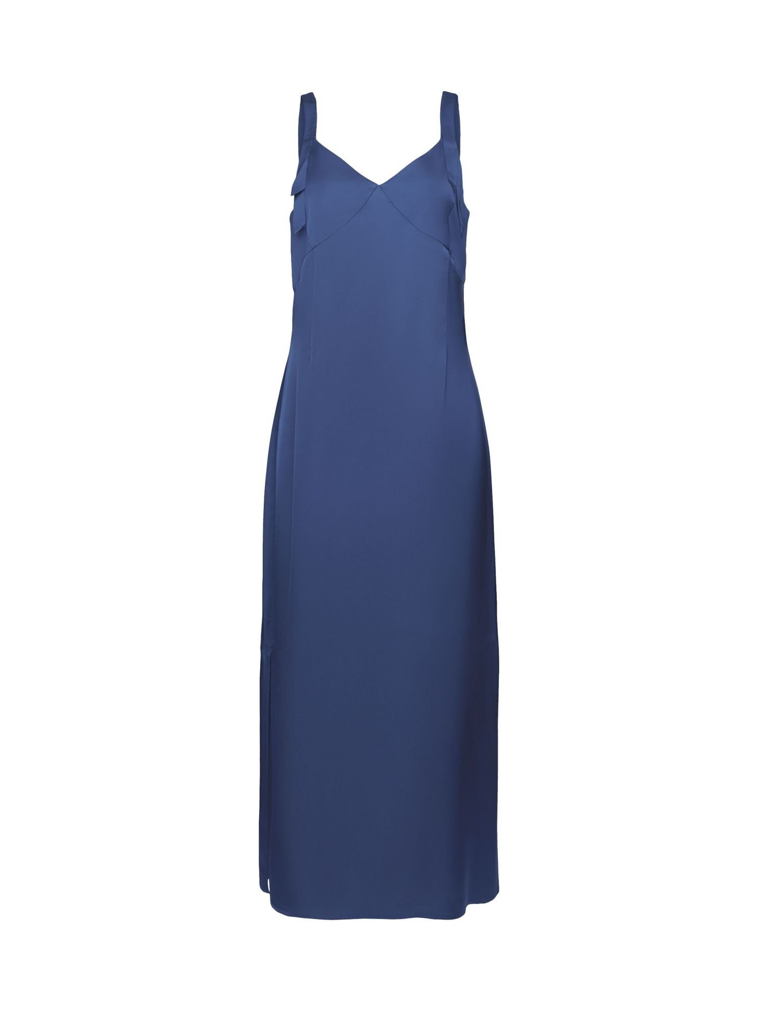 aus Satin BLUE Midi-Etuikleid Collection Esprit GREY Midikleid