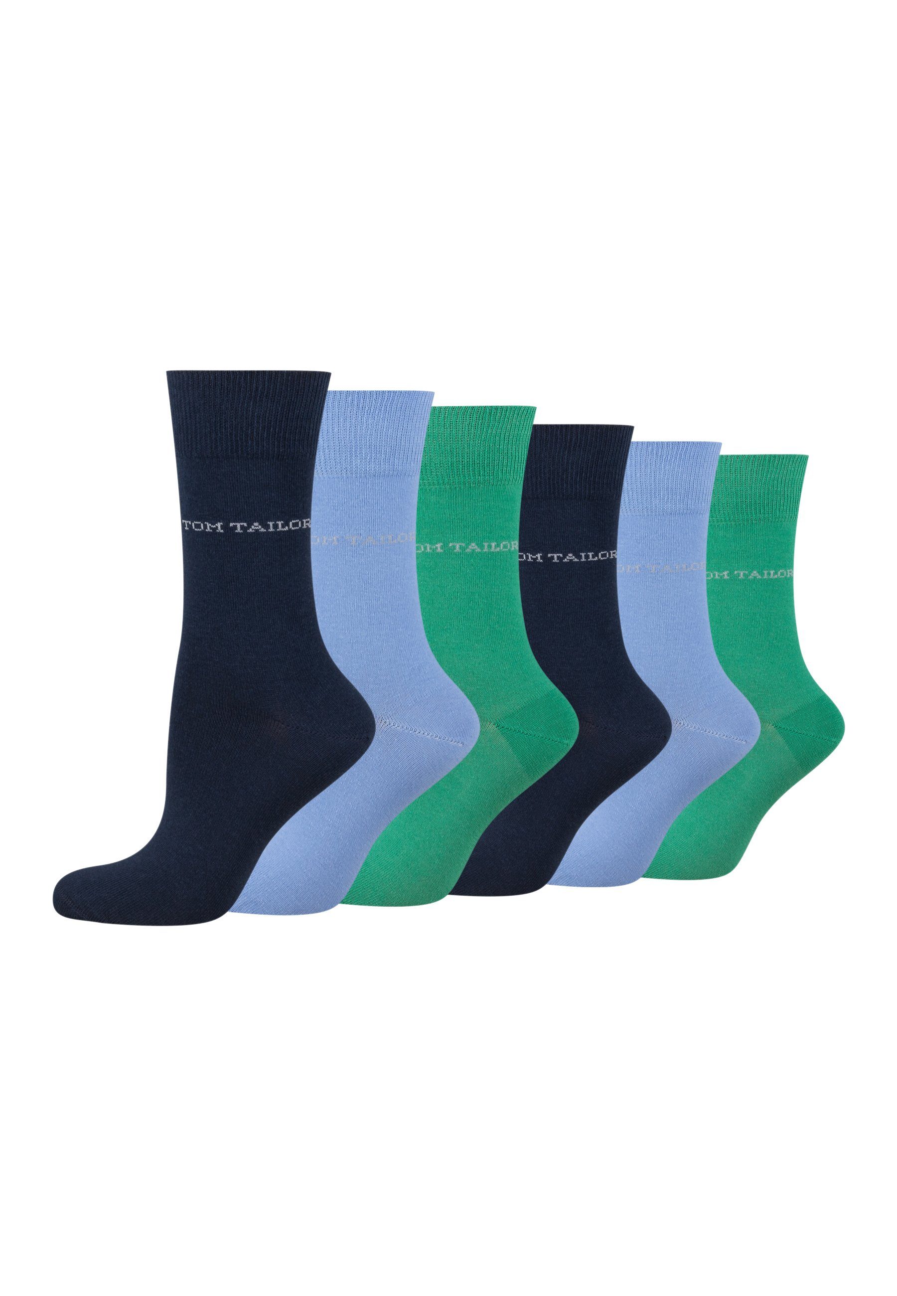 TOM TAILOR Socken 9609396042_6 TOM TAILOR Socken Damen – Baumwollsocken für Alltag und Freizeit 6 Paar blue