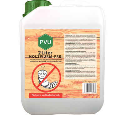 PVU Holzwurm-Ex 1x2 Liter Holzwurm-Spray gegen Holzschädlinge, formuliert in Deutschland, farblos, geruchsarm