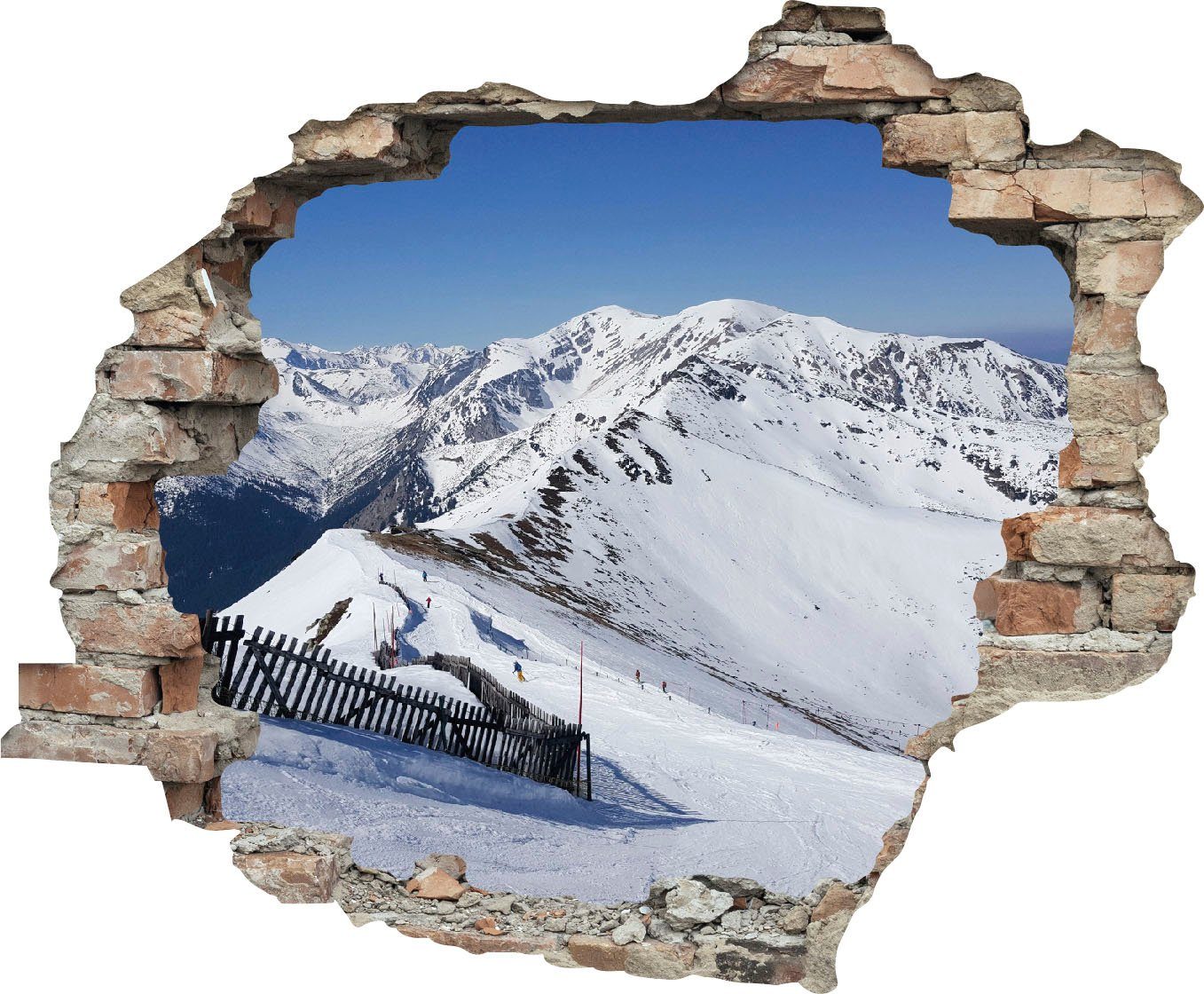 queence Wandtattoo »Berge« (1 Stück), Die Perspektive durch das Fenster