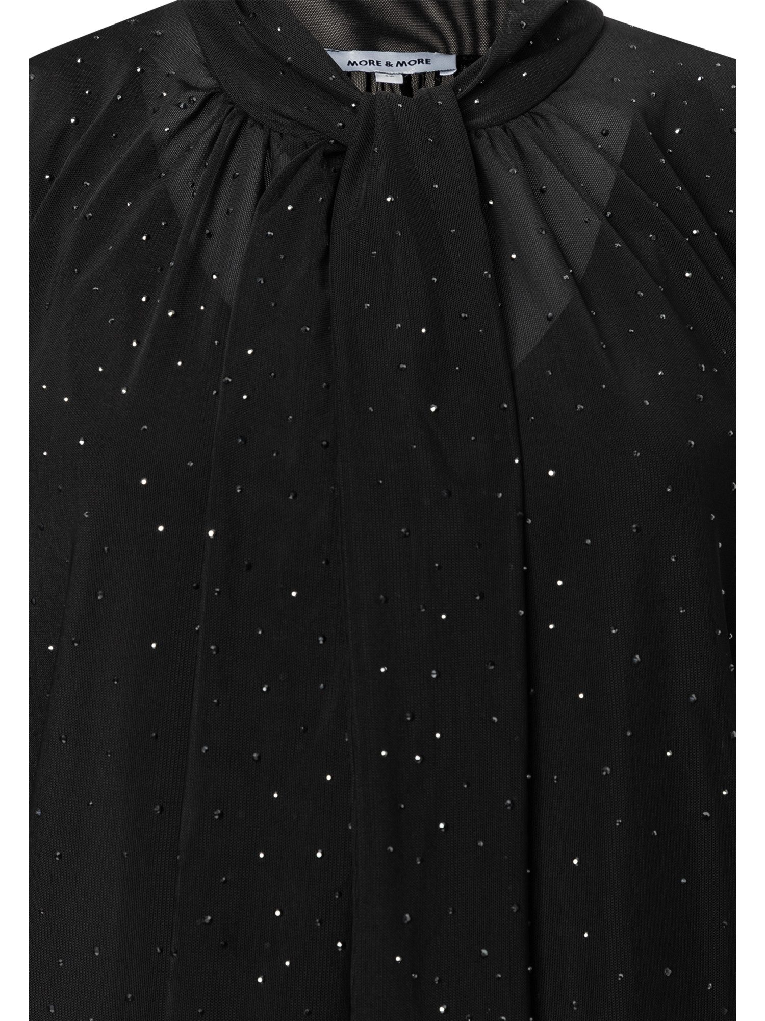 MORE&MORE Langarmbluse elegante Langarmbluse, Gitzersteine