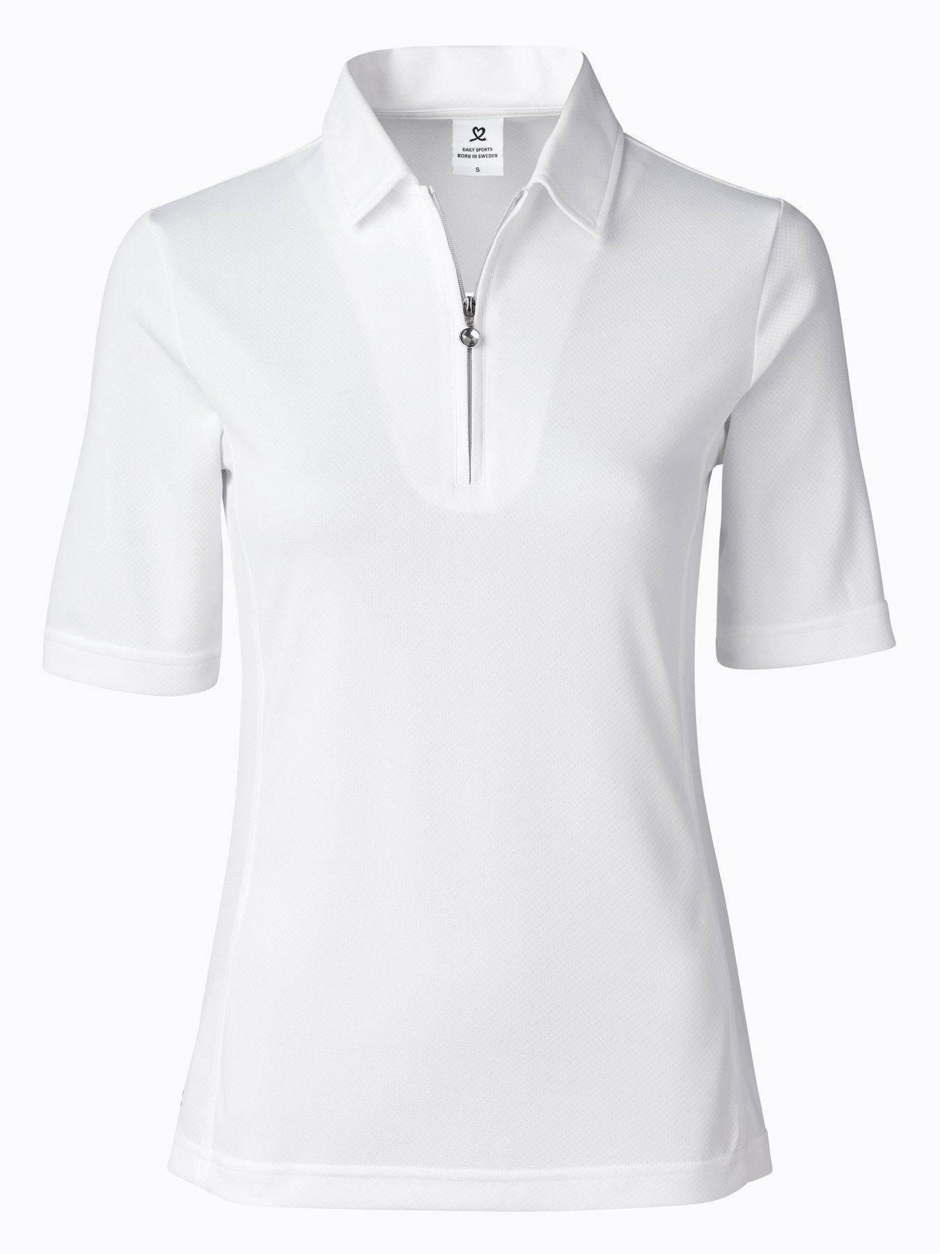 Daily Damen Poloshirt Sports Daily Sports shirt Polo (1-tlg) 1/2S Dry-Material Weiß Quick Macy