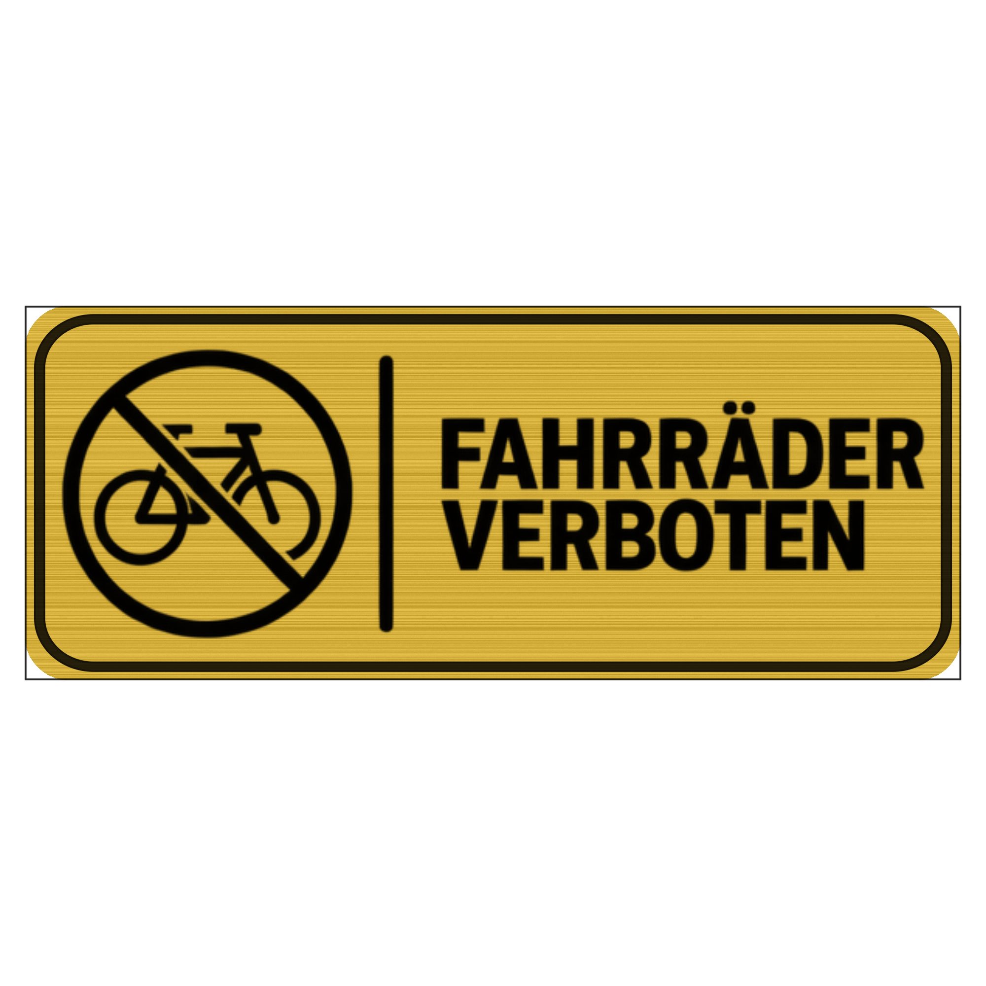 Nomiro Hinweisschild NOMIRO Hinweisschild Türschild Fahrräder verboten 15x6 cm - Kunststoff, (1 St), selbstklebend, lasergraviert