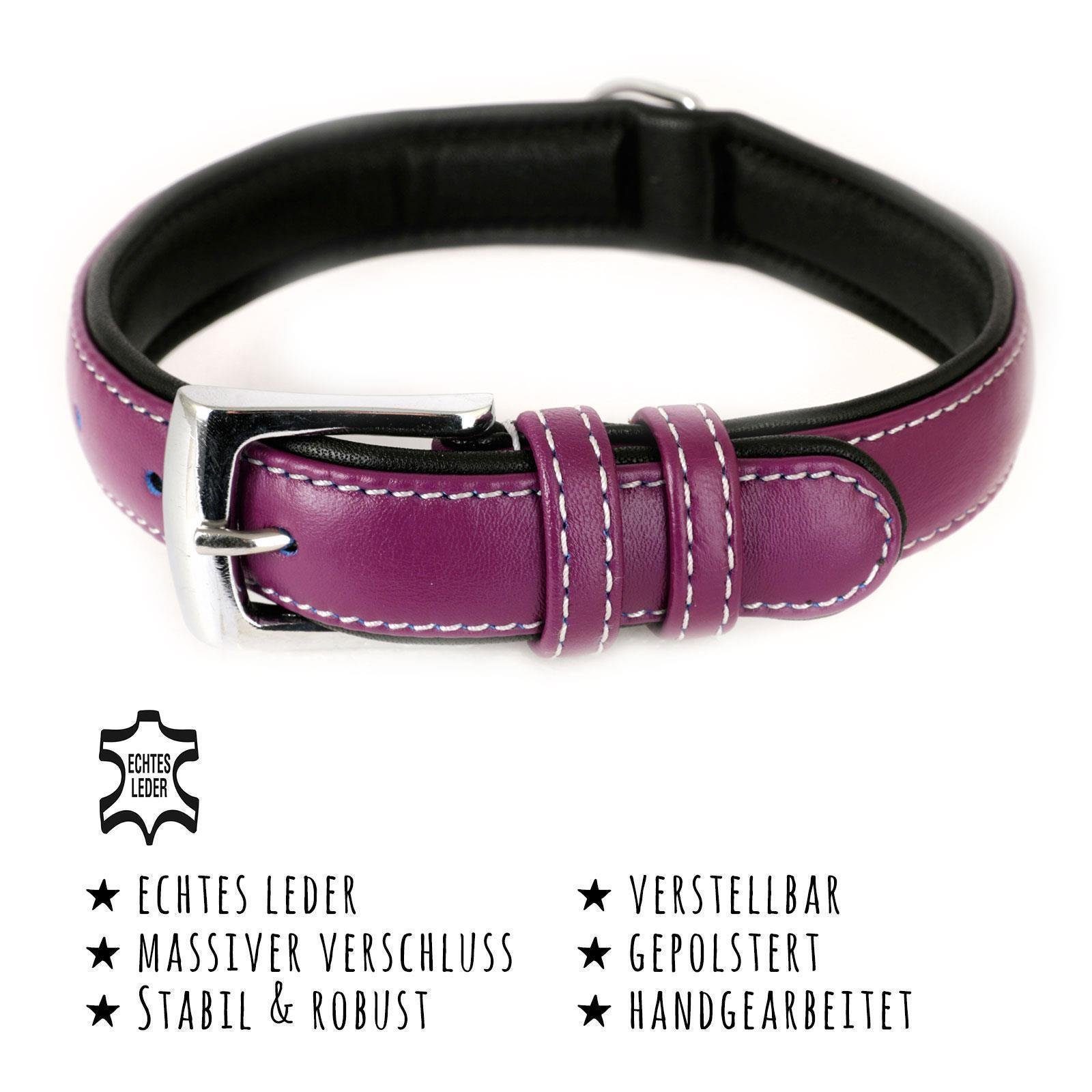 Monkimau Hunde-Halsband Hundehalsband aus Leder, Leder