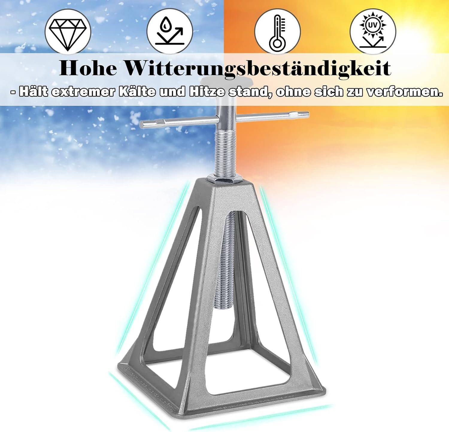 FIVMEN Unterstellbock Stützböcke Set Höhenverstellbar Stützbock bis 1000 Kg belastbar, (2-St), Wohnwagen Stützbock Wohnwagenzubehör für Wohnwagen und Anhänger