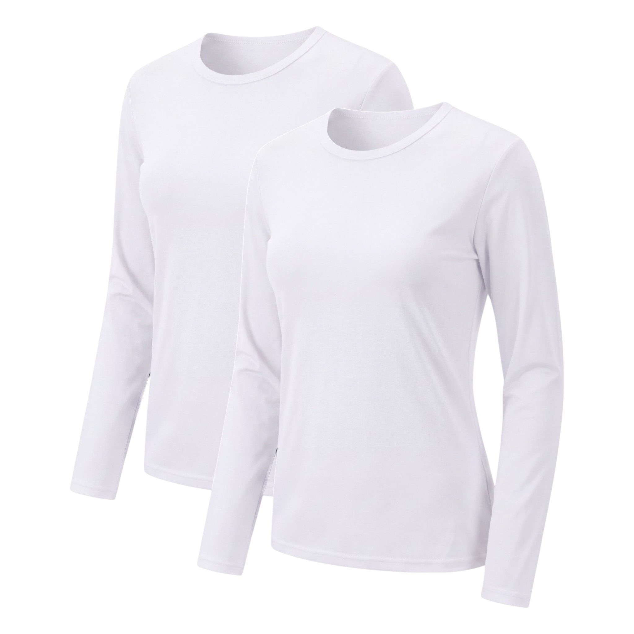 Aurela Damenmode Thermohemd Damen Thermo Oberteil Langarm 2er-Set Fleece gefüttert 2er Set, in Unifarben