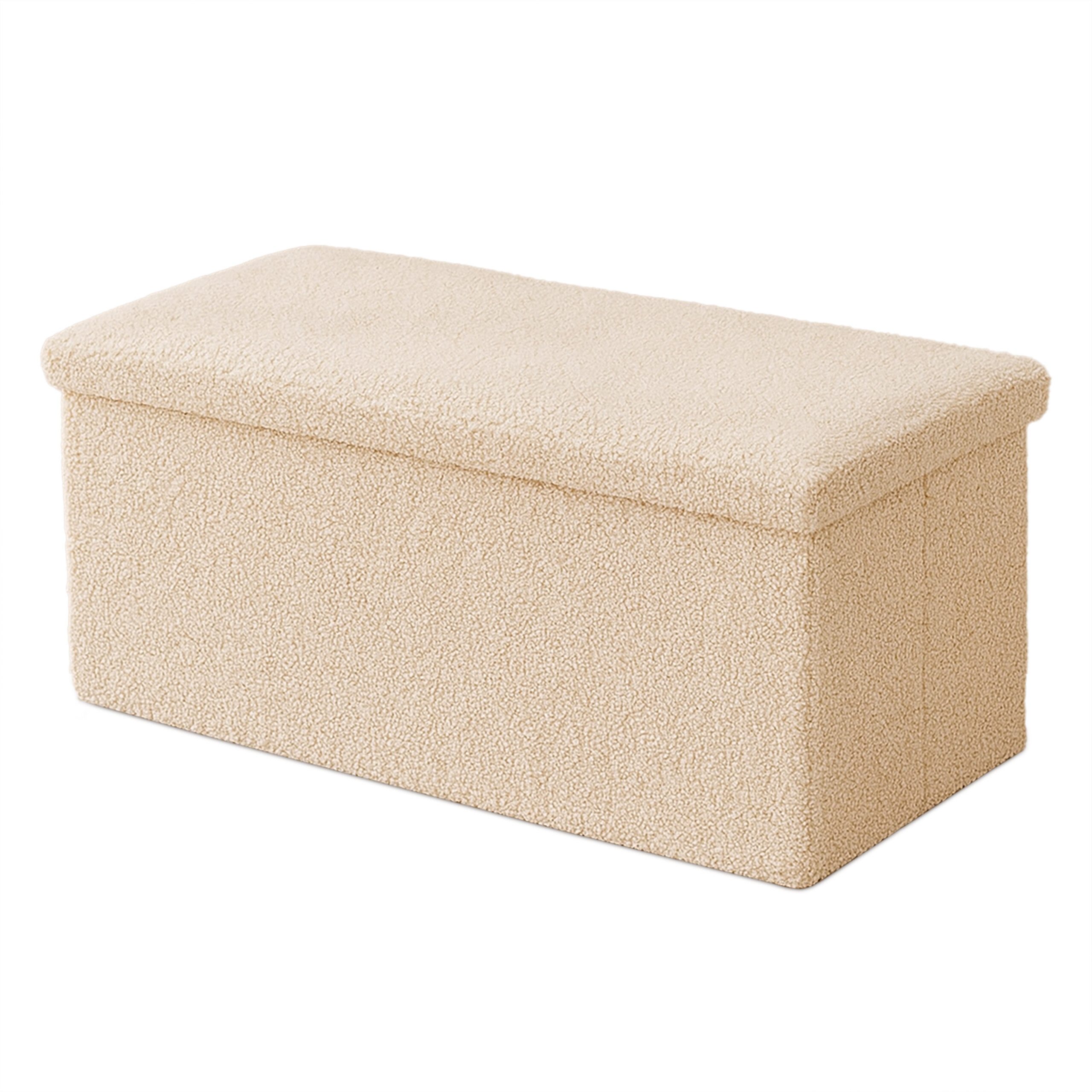 relaxdays Sitzbank aus Teddystoff, Beige