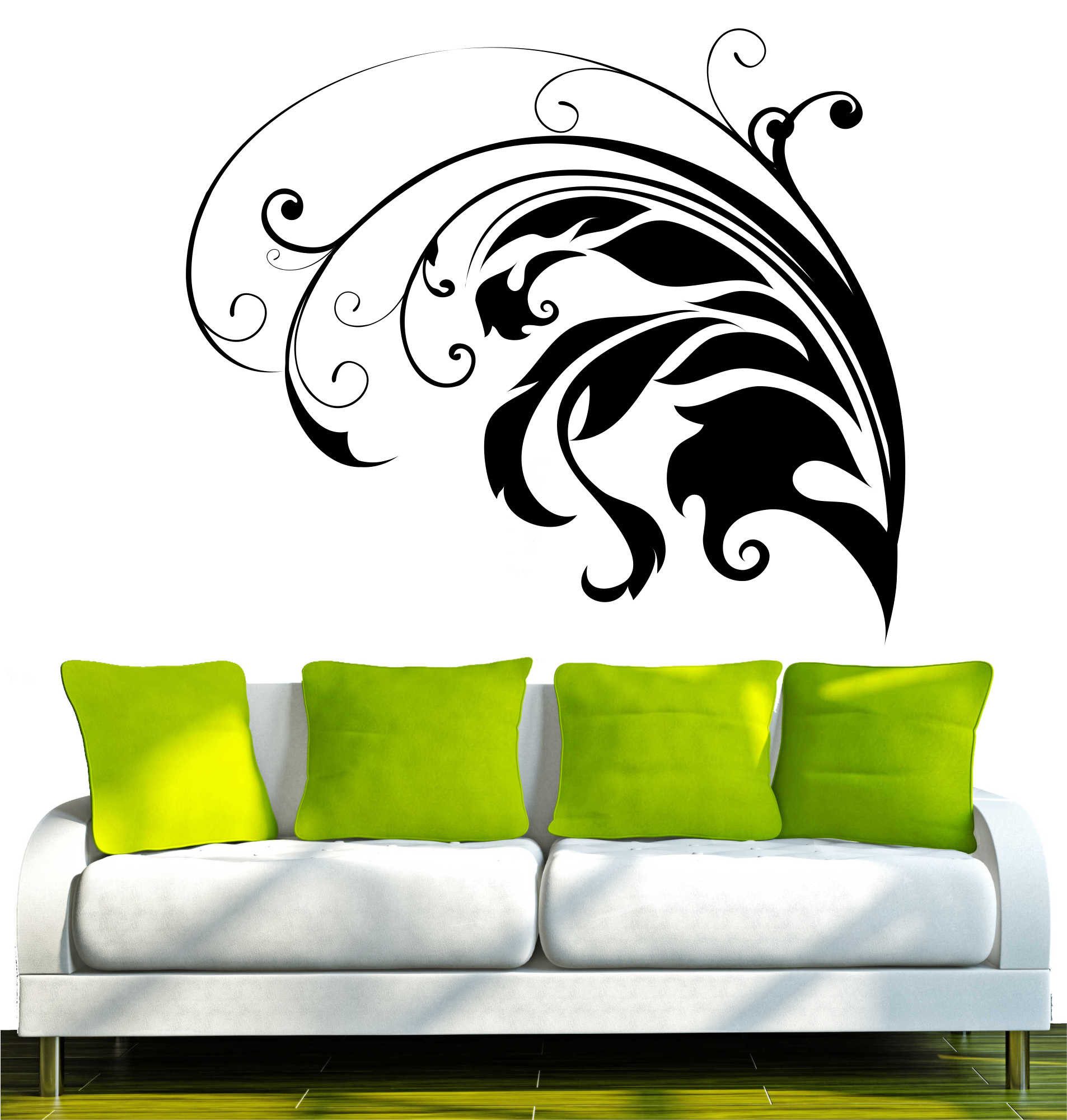 INDIGOS UG Wandtattoo Wandtattoo - Wandaufkleber - w314 Blatt Ranke Baum Pflanze Garten