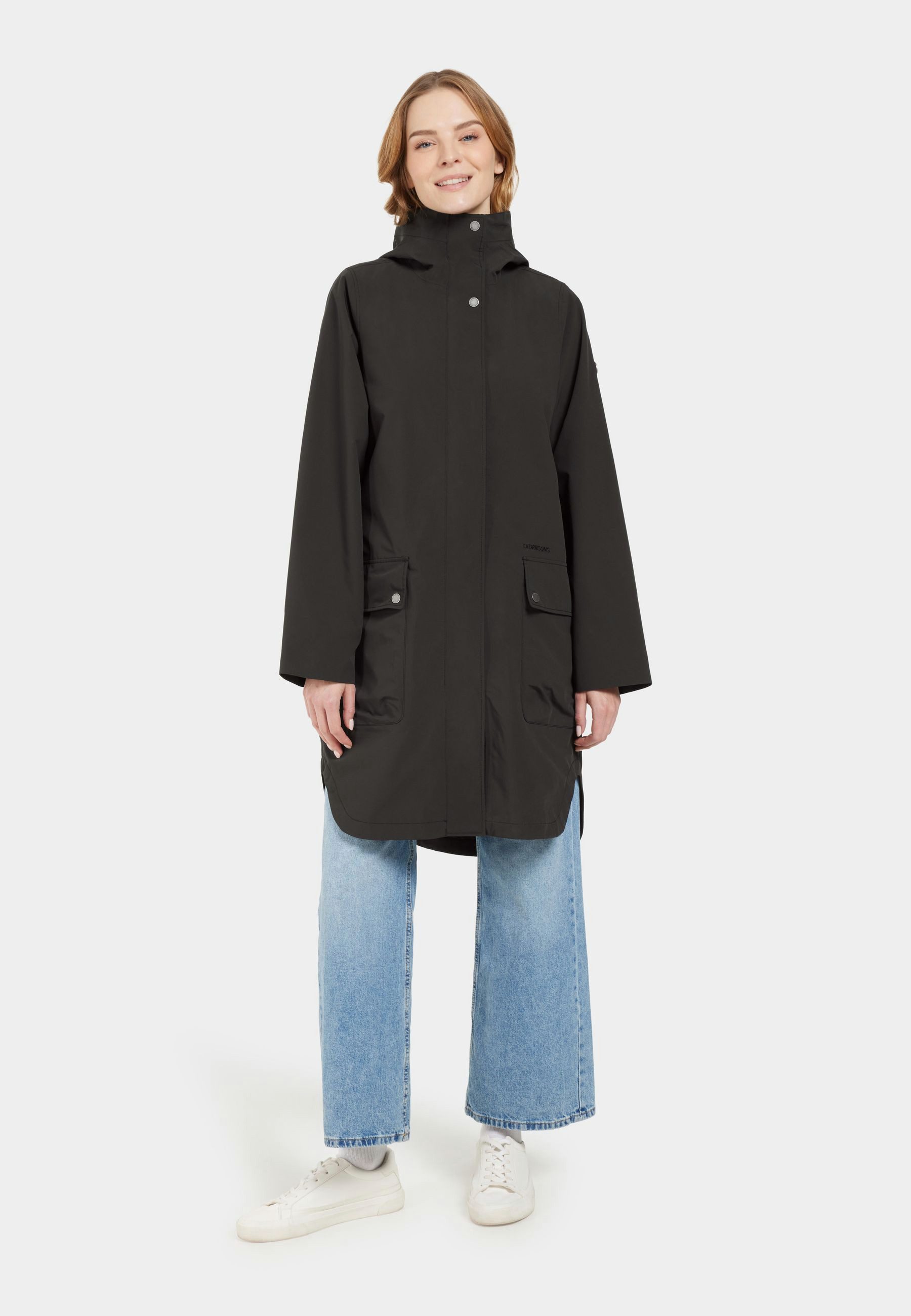 Didriksons Parka Damen Übergangsjacke Mantel Wasserdicht ADRIA mit Kapuze mit Taschen