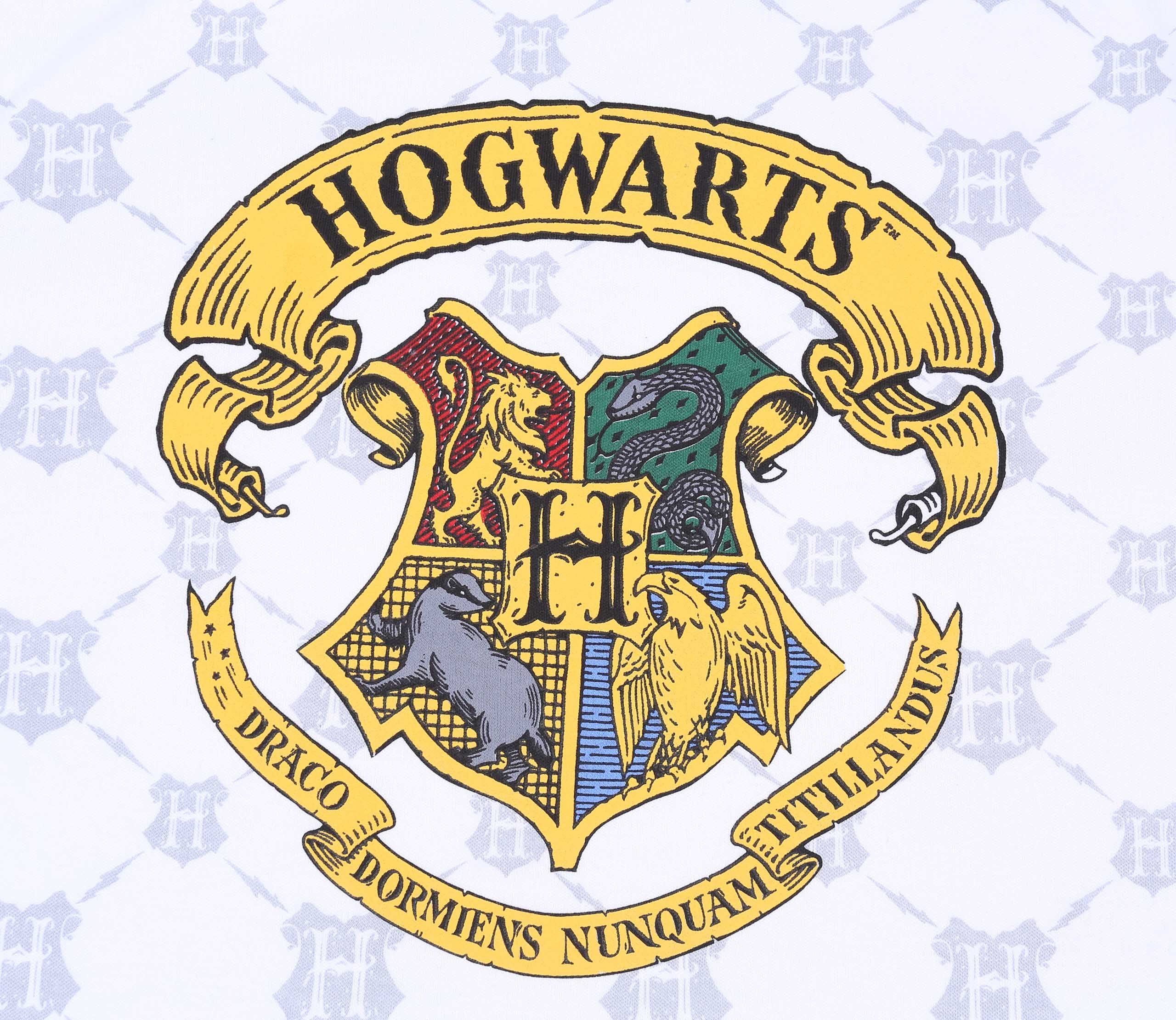 Sarcia.eu Schlafanzug Weiß-dunkelblauer Pyjama HOGWARTS Harry Potter 6 Jahre