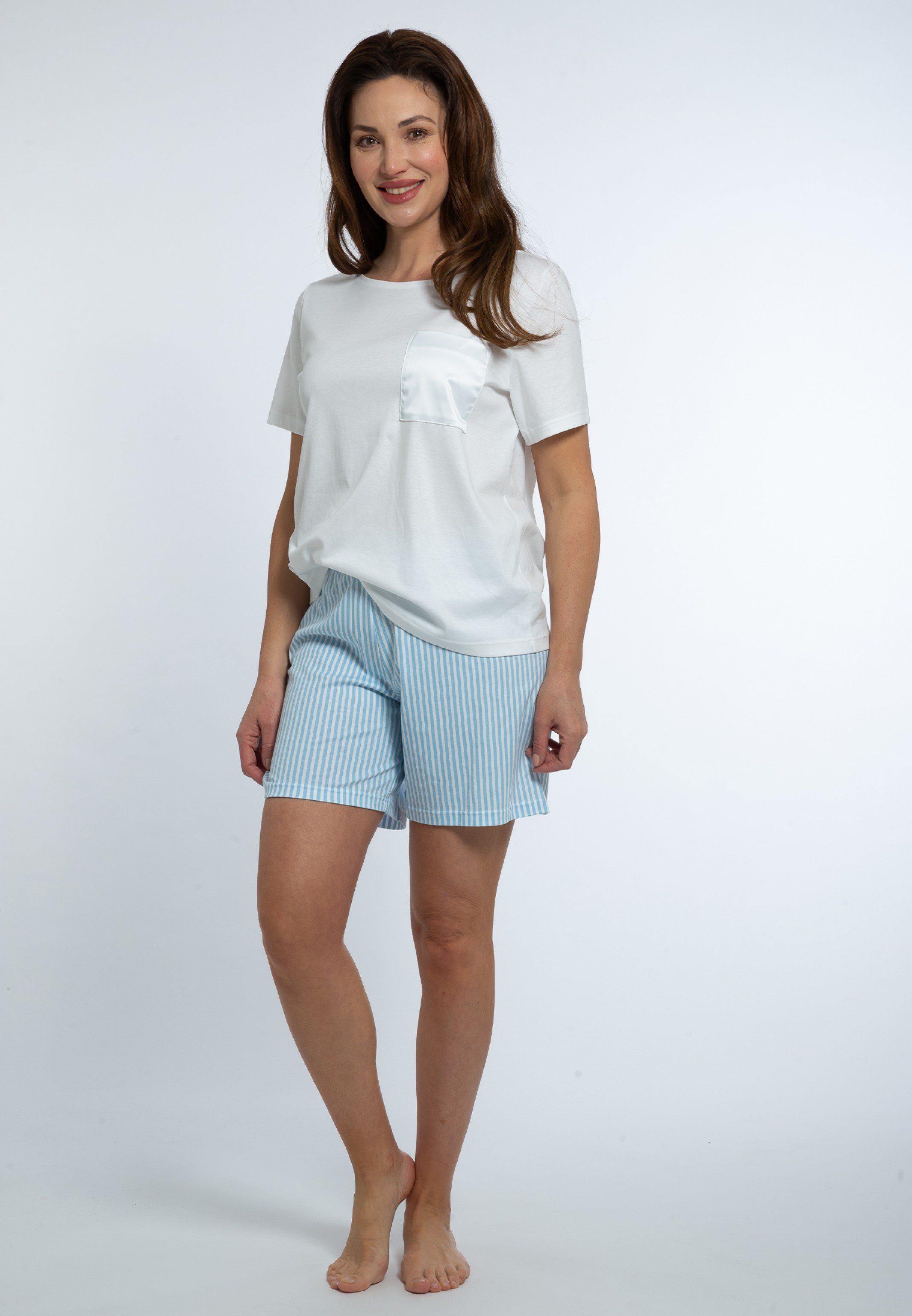 Mey Pyjama Night2Day Organic tlg) Schlafanzug - Baumwolle Locker - 2 Cotton sitzendes T-Shirt (Set