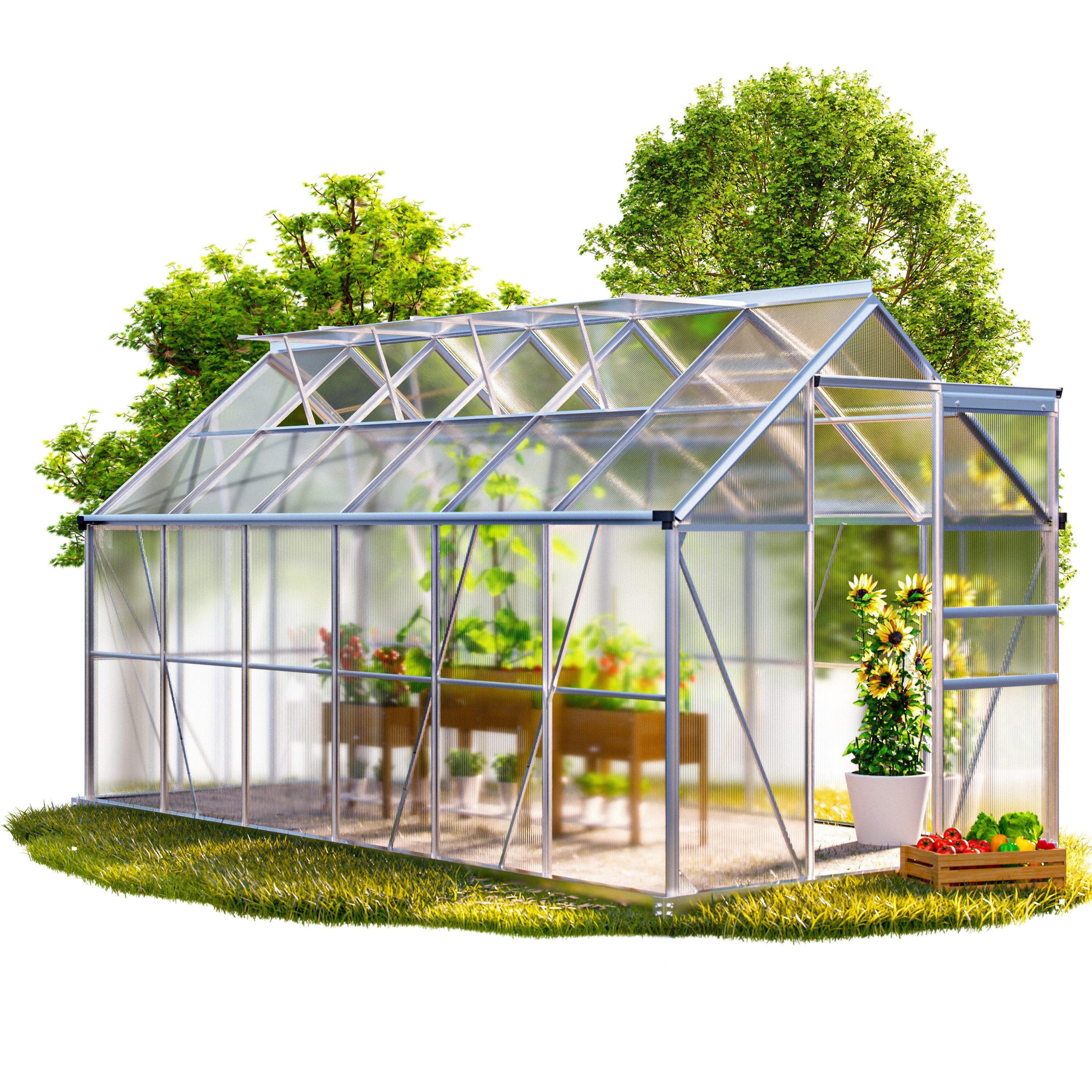 Gardebruk Gewächshaus, Aluminium 7,2m² 380x190cm inkl. günstig online kaufen