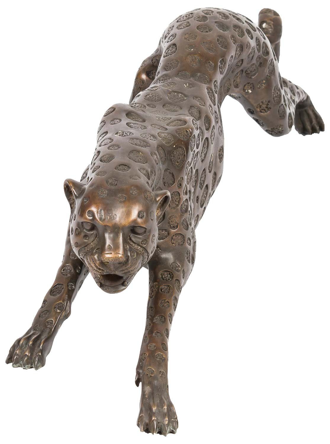 Skulptur Figur Bronze Leopard Bron Bronzeskulptur Aubaho Riesen Panther 114cm Skulptur
