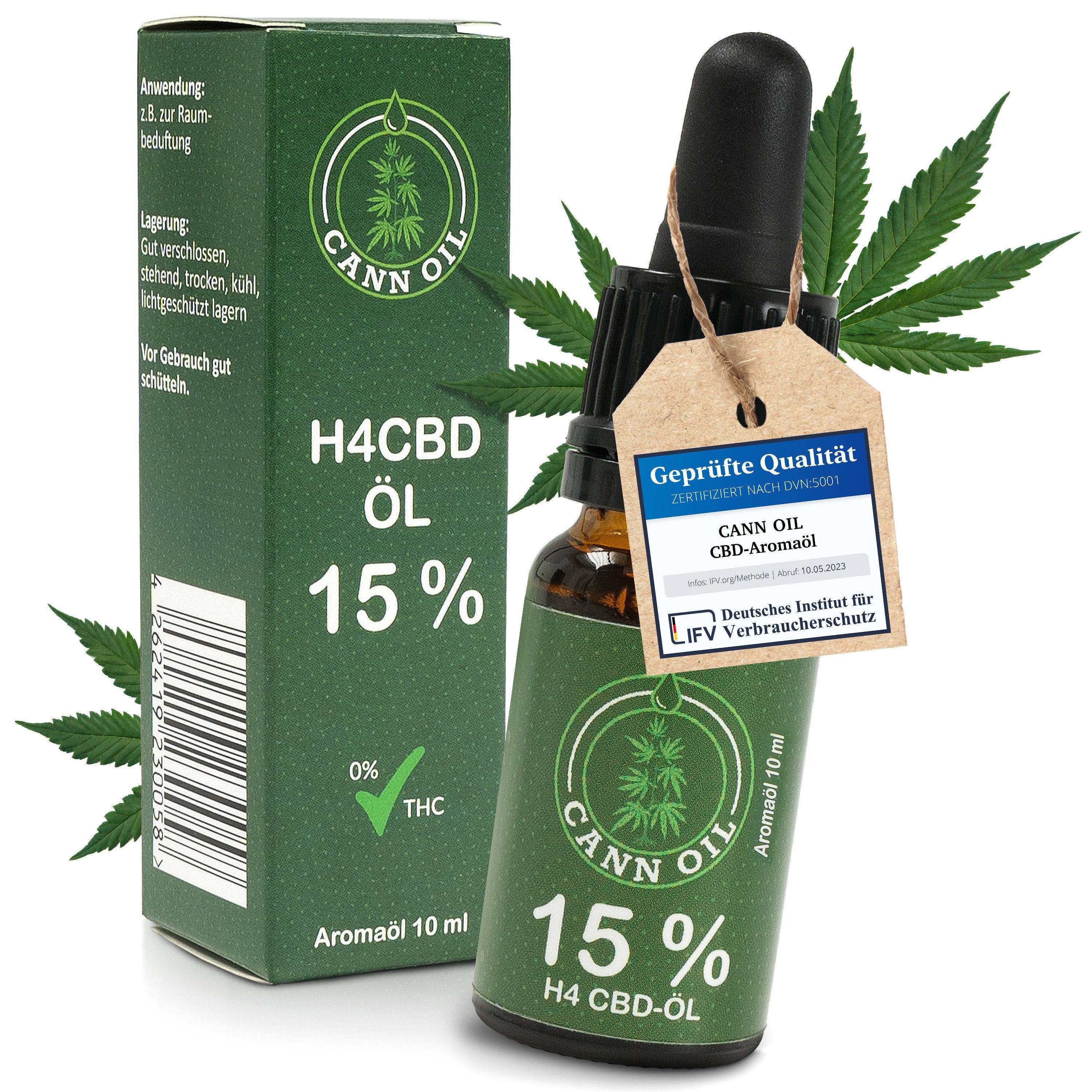 Cann Oil Körperöl Breitspektrum H4 CBD-Öl Aromaöl, Duftöl 15%, 10ml Tropfen