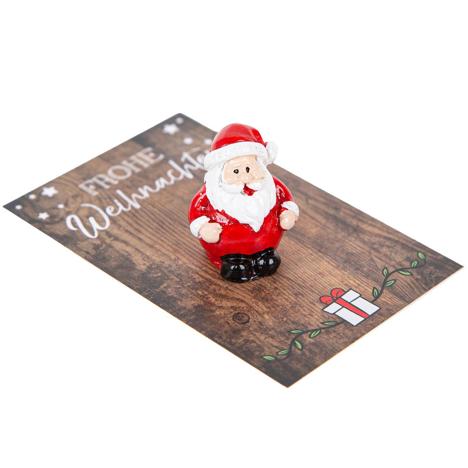 Logbuch-Verlag Dekofigur 5 kleine Geschenke Frohe Weihnachten - Weihnachtsmann mit