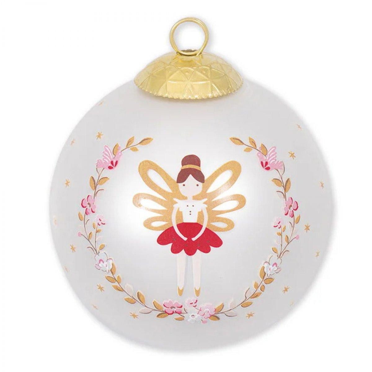 Greengate Christbaumschmuck Weihnachtskugel Glas Cindarella Xmas White (8cm günstig online kaufen