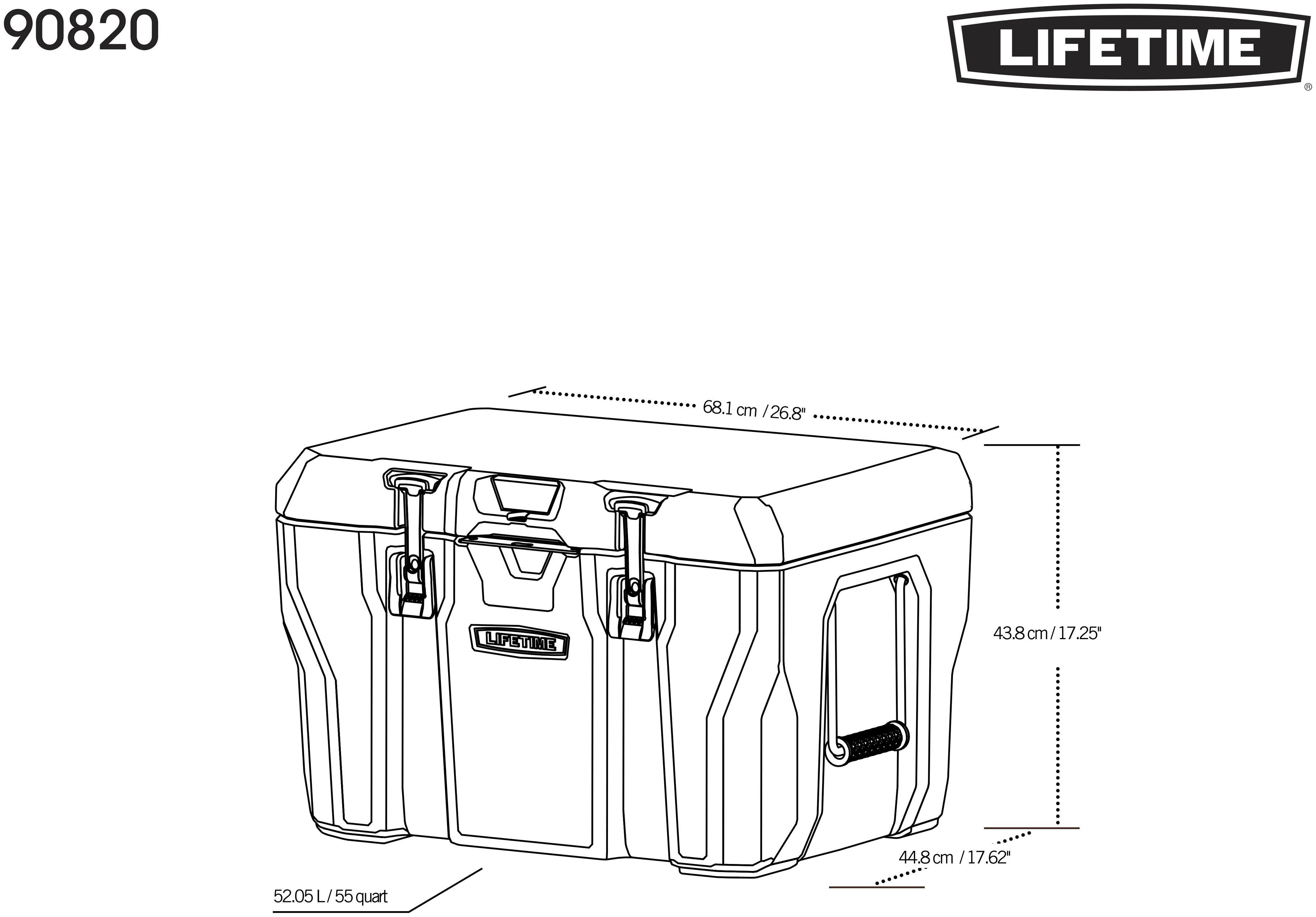 Lifetime Kühlbox Premium, Urethan zweischichtigem 52 l, aus