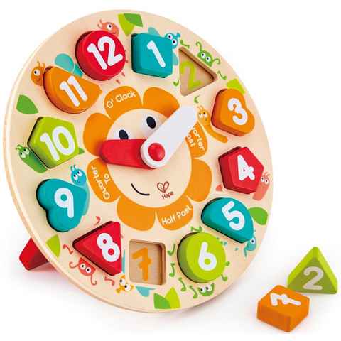 Hape Steckspielzeug Steckpuzzle Uhr, aus Holz