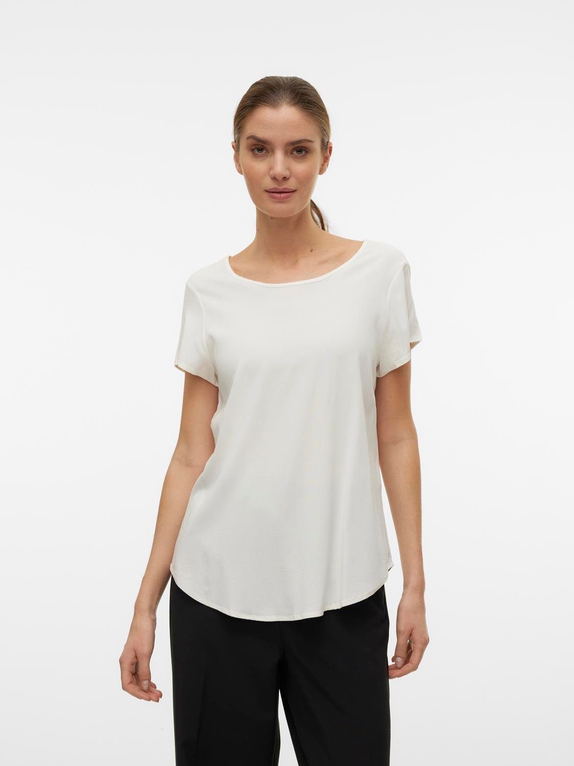 Vero Moda Blusenshirt VMBELLA SS TOP WVN GA NOOS Viskosemischung, abgerunde günstig online kaufen