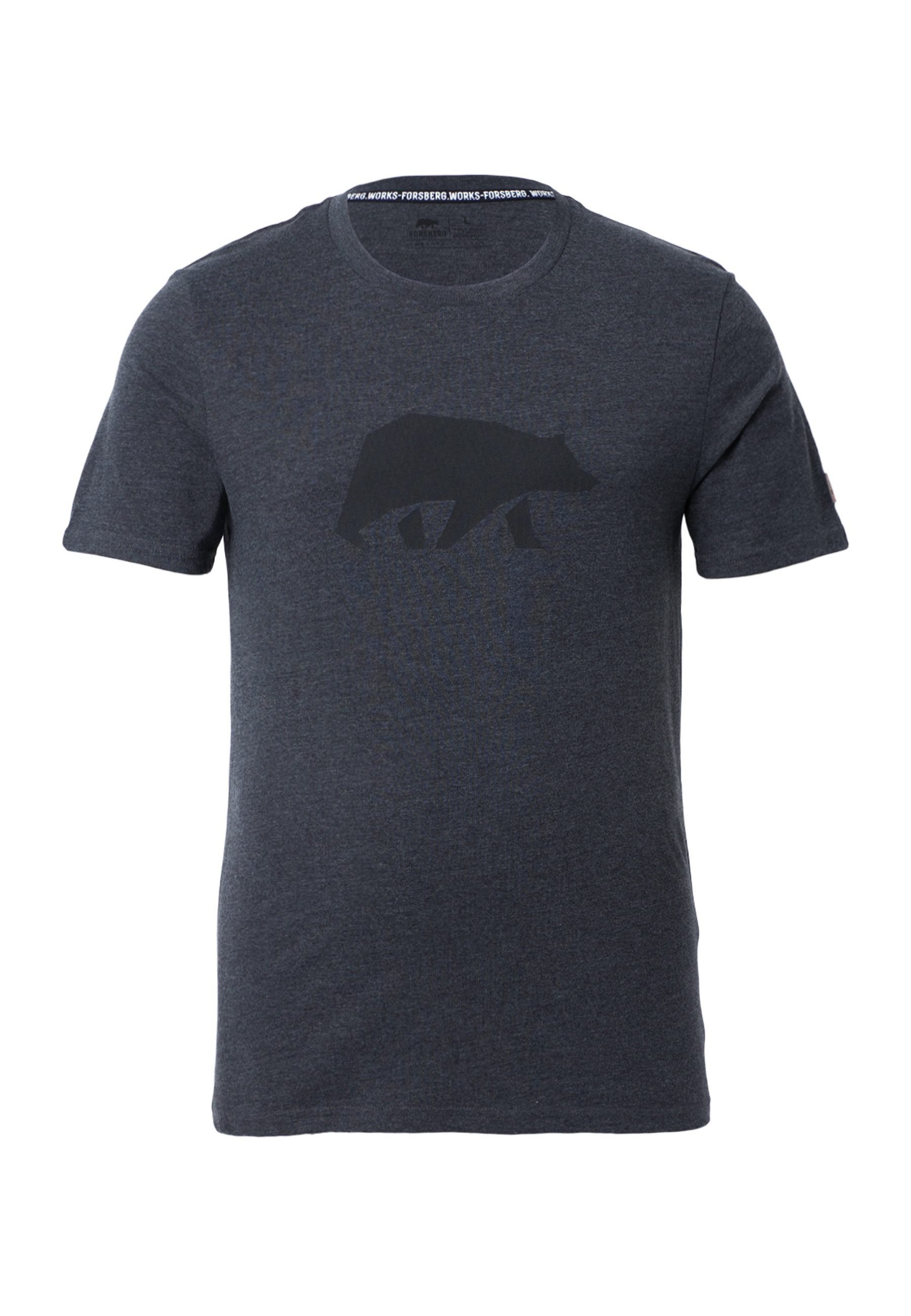 FORSBERG T-Shirt mit schwarzem Brustprint günstig online kaufen