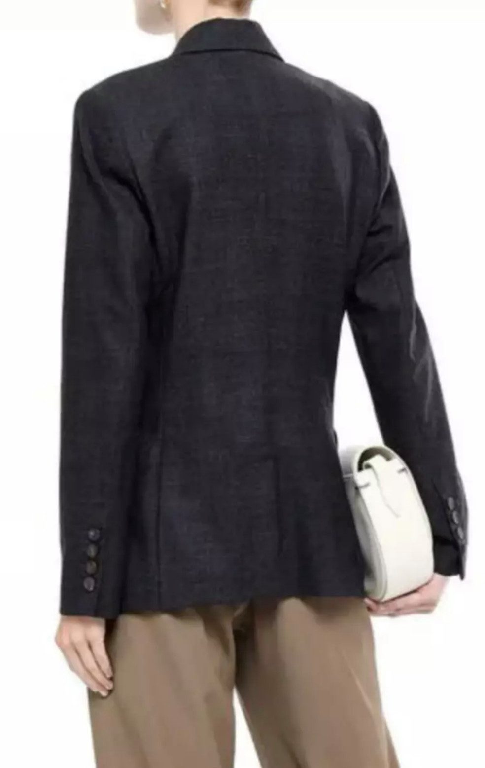 BRUNELLO CUCINELLI Jackenblazer Zweireihiger Blazer Sakko mit Perlenverzierung ideal für formelle Anlässe, Business-Meetings oder als Statement-Piece