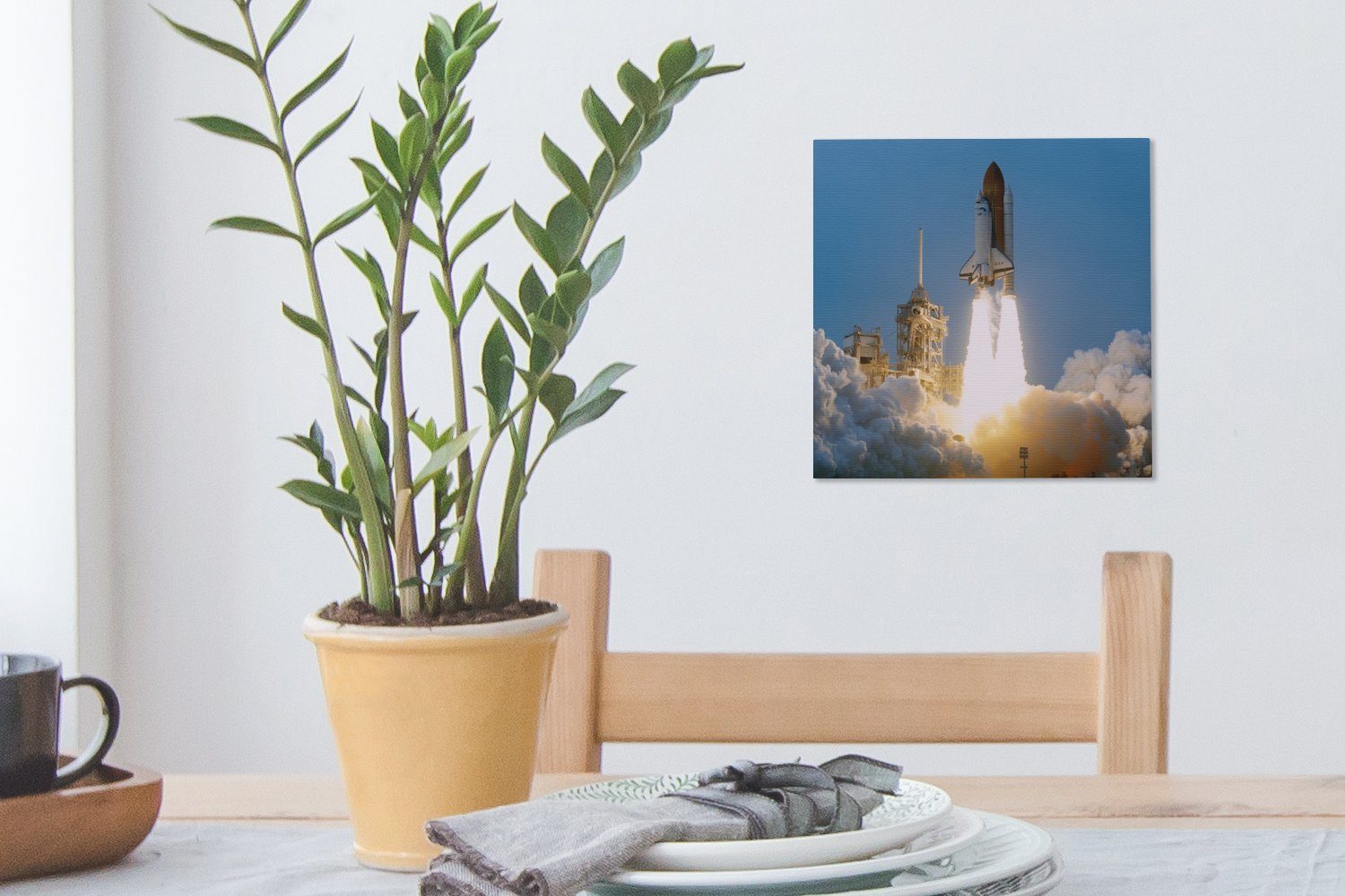 OneMillionCanvasses® Leinwandbild Ein Start des (1 St), Schlafzimmer für Leinwand Bilder Shuttles, Space Wohnzimmer