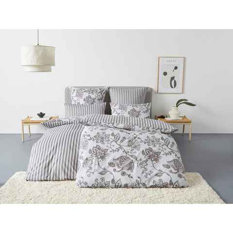 Wendebettwäsche NORDBY, andas, Renforcé, 2 teilig, Bettwäsche aus Baumwolle, skandinavisches Design, ab Größe 135x200 cm