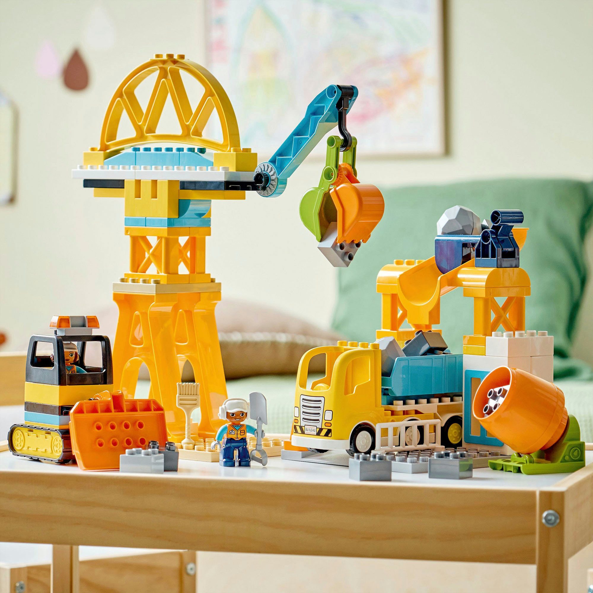 LEGO® Baustelle mit Baufahrzeugen – 3-in-1-Set (10476), LEGO DUPLO Town Konstruktionsspielsteine, (84 St), Made in Europe
