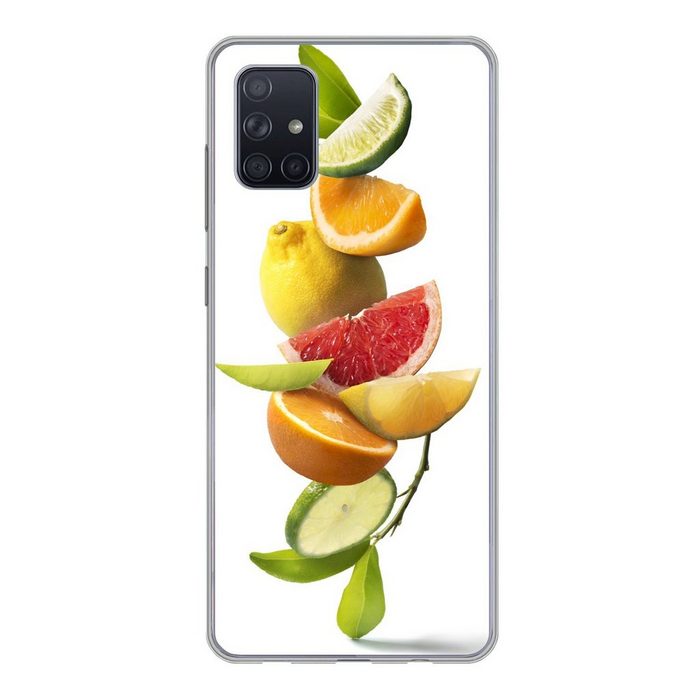 MuchoWow Handyhülle Obst - Zitrusfrüchte - Weiß Phone Case Handyhülle Samsung Galaxy A71 Silikon Schutzhülle