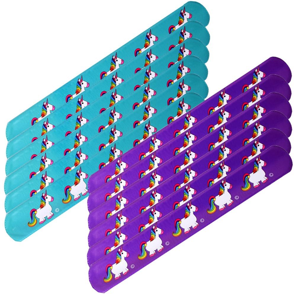 TE-Trend Wundertüte 12 Stück Einhorn Pferd Schnapparmband Slap Band Armband, mit Einhorn Motiven