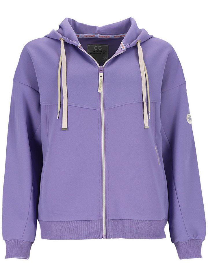 Coastguard Sommerjacke Damen Jacke Scuba 51017 Kapuze - Unifarbene Scuba-Jacke Kapuzenjacke Oversized-Look, Reißverschluss, Rippbündchen, Formstabil, Pflegeleicht