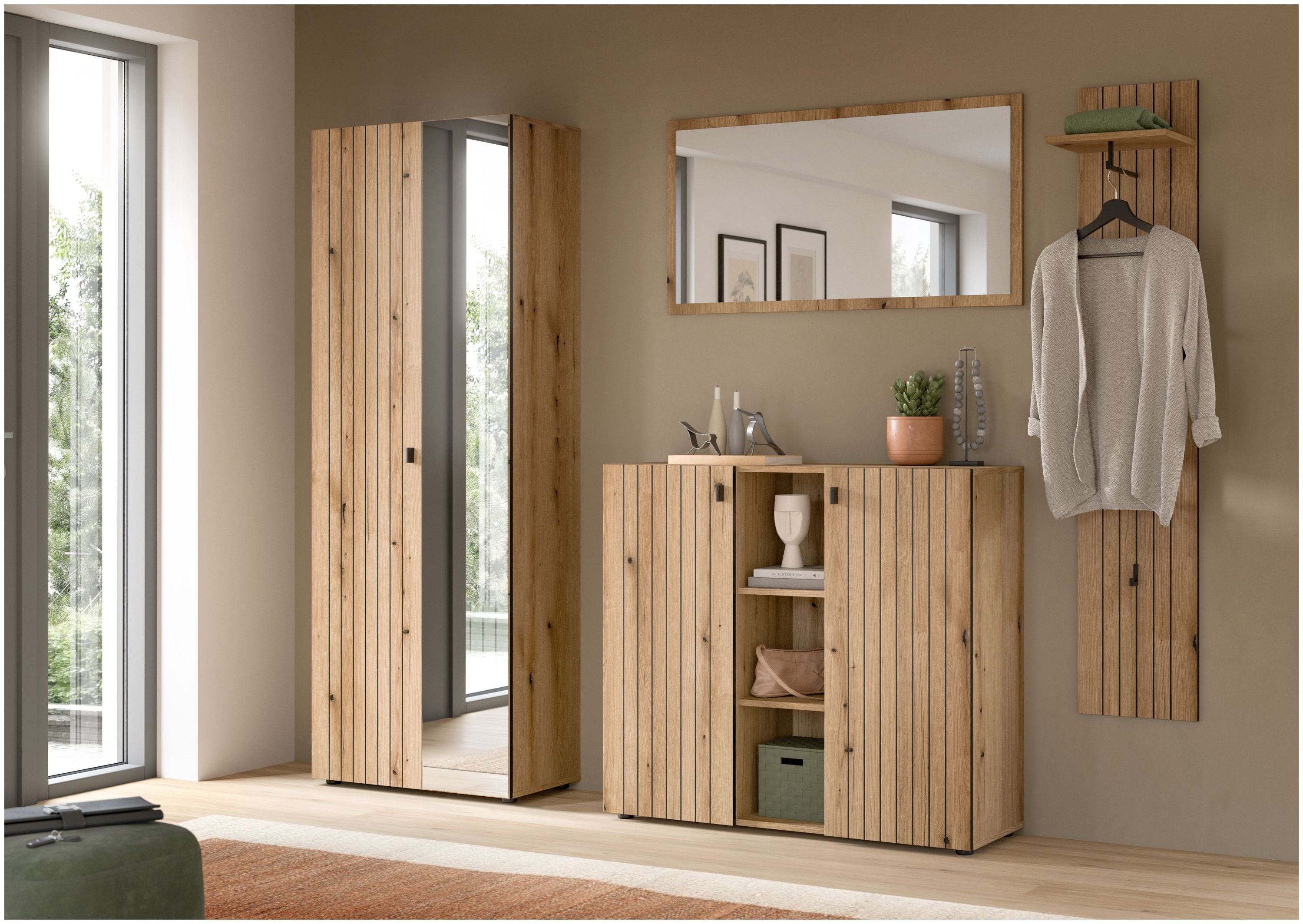 xonox.home Garderobenschrank in Evoke Oak Nachbildung B/H/T ca.: 70/192/37 cm – Bild 5 von 5