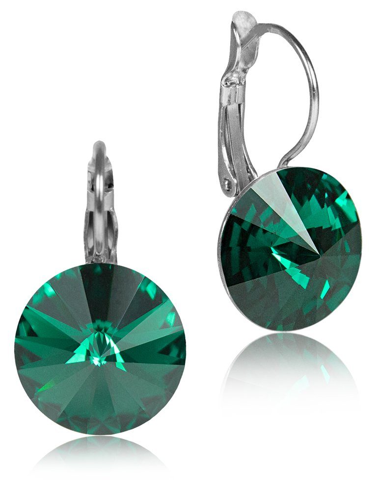 Paar Ohrhänger Silberne Ohrringe "Rivoli" mit 12 mm Kristallen von Swarovski®