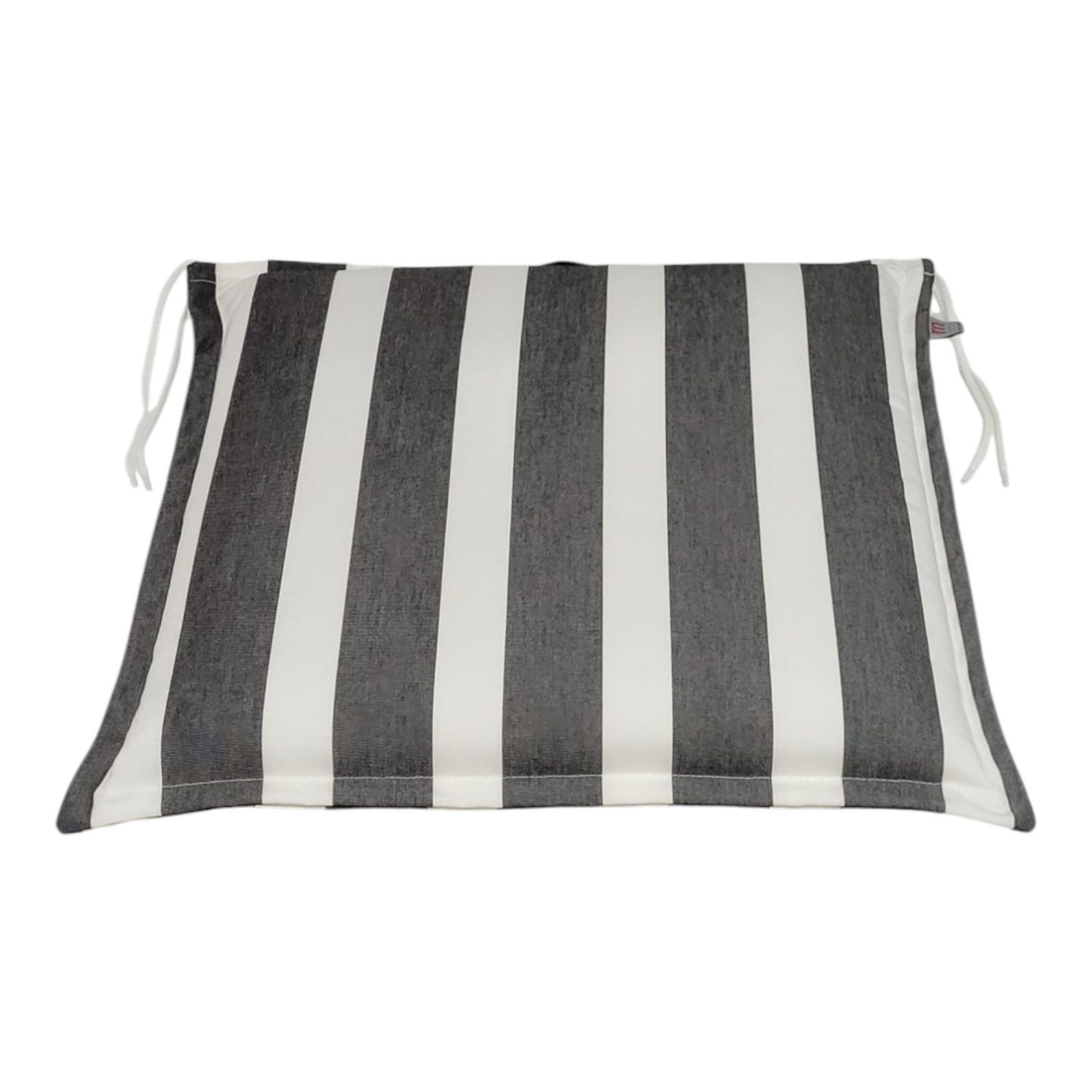 Rübeling Sitzkissen 45cm x 45cm, Streifen Schwarz / Weiß, mit Reißverschluss