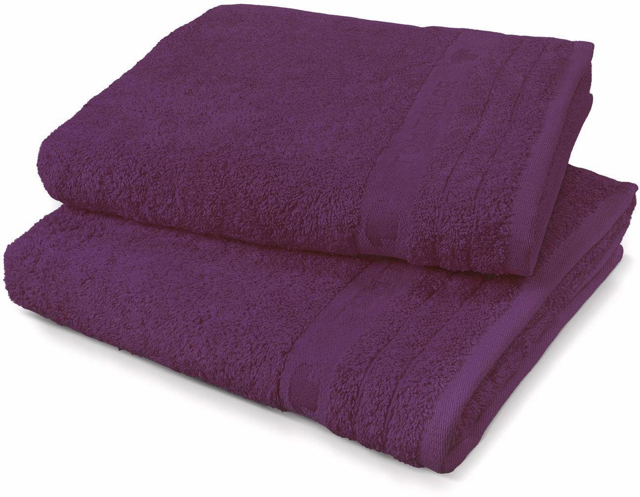 in violett Bordüre Color Bath, TOM TAILOR HOME Logo (2-St), im Handtücher Set, mit Walkfrottee