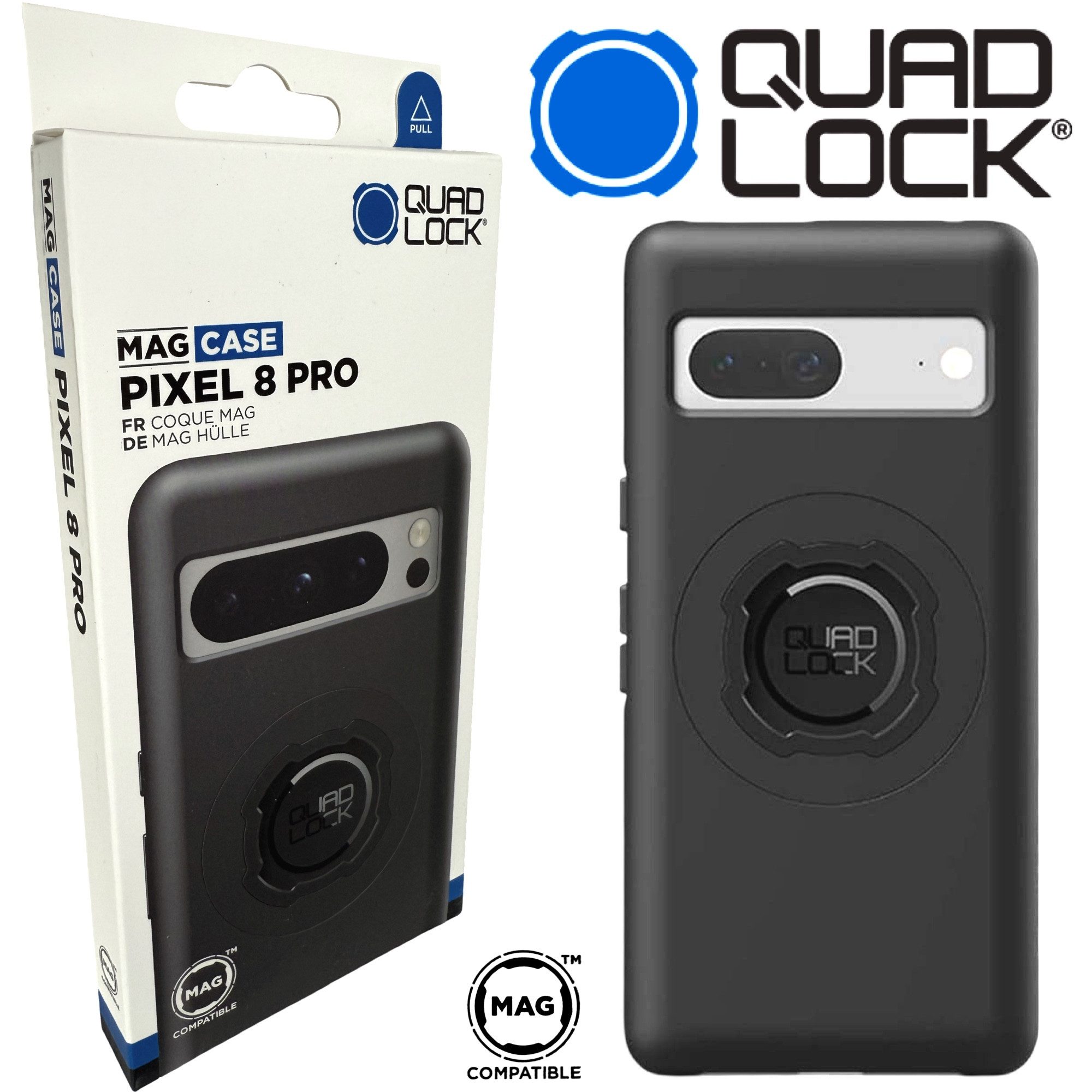 Quad Lock Handy-Halterung QUAD LOCK MAG Case Handy Schutz Hülle passend für Google Pixel 8 Pro