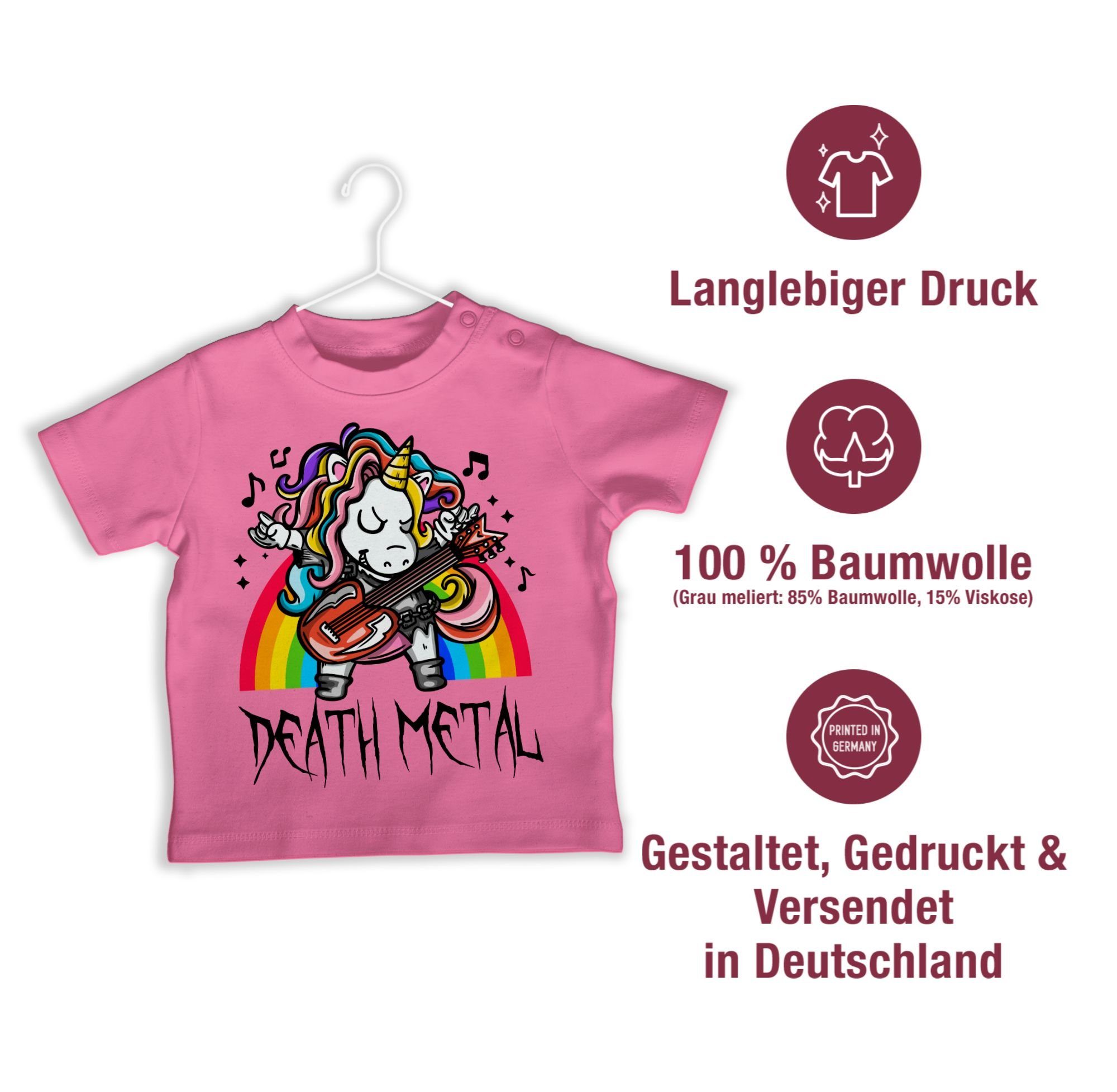 T-Shirt Metal Death Baby - Sprüche Einhorn Unicorn 1 Pink Shirtracer