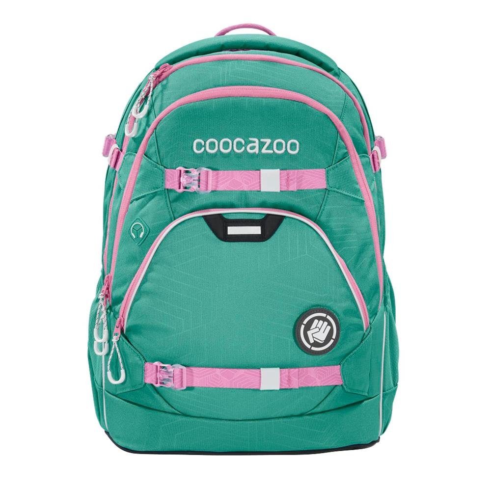 Schulrucksack für coocazoo Rucksack weiterführende Schule, Springman ScaleRale Grün/Rosa, Mädchen,