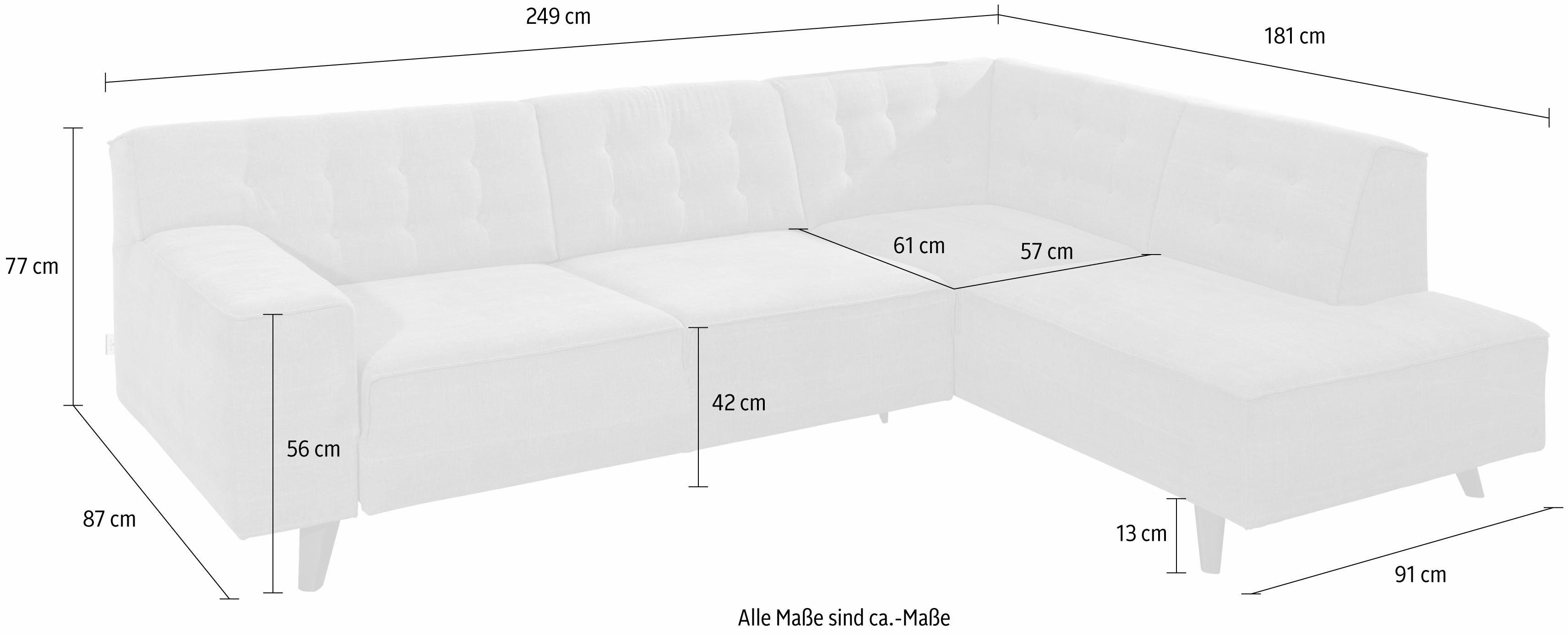 TOM mit Sitzvorzug HOME Ecksofa wahlweise TAILOR Nordic Chic,