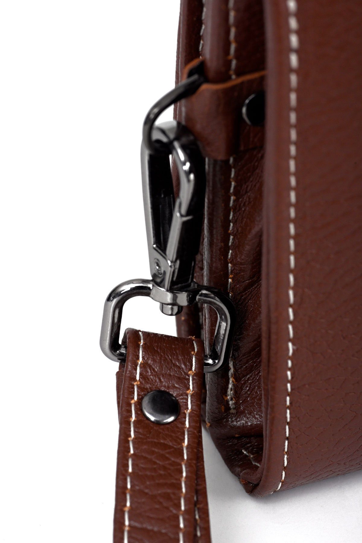 dc Dericompany Handtasche BD01583, aus Handschlaufe Leder, Portfoliotasche echtem mit Herren Braun