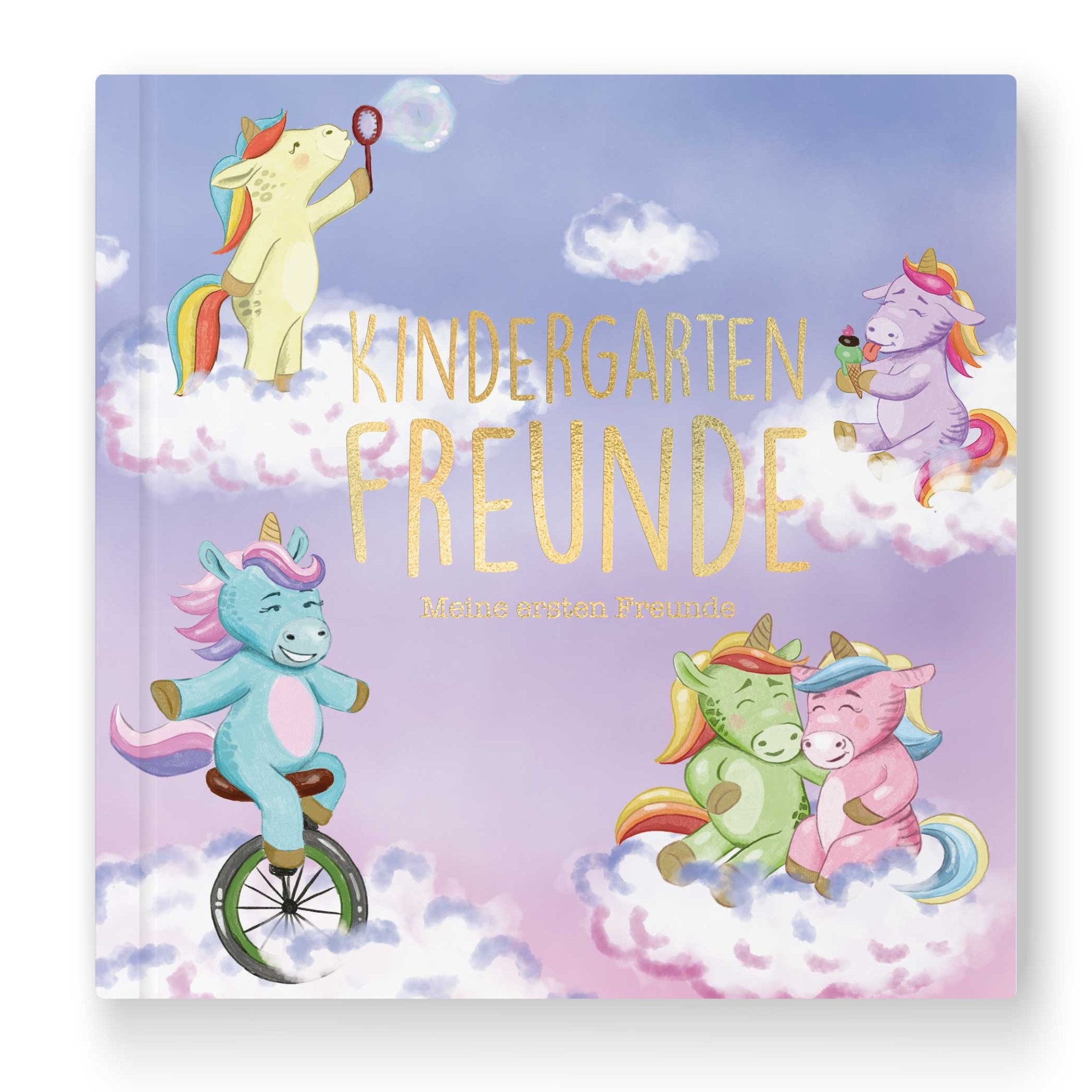 CUPCAKES & KISSES Freundebuch Kindergartenfreundebuch Einhorn Album Kita, Vorschule, Kindergarten