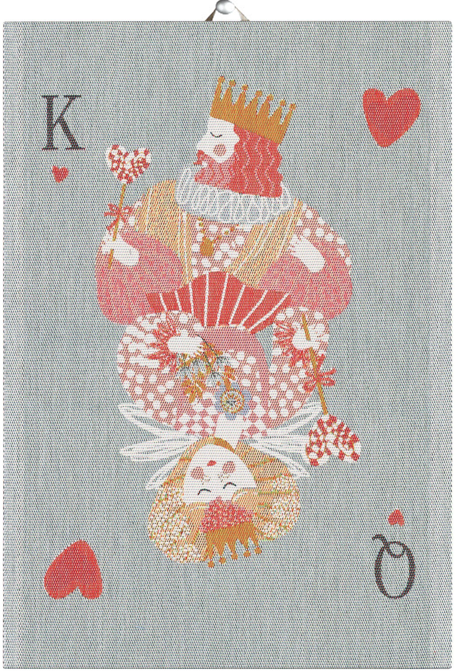 King gewebt Küchenhandtuch Pixel Geschirrtuch), 1 Hearts of (3-farbig) (1-tlg., x Geschirrtuch cm, 35x50 Ekelund