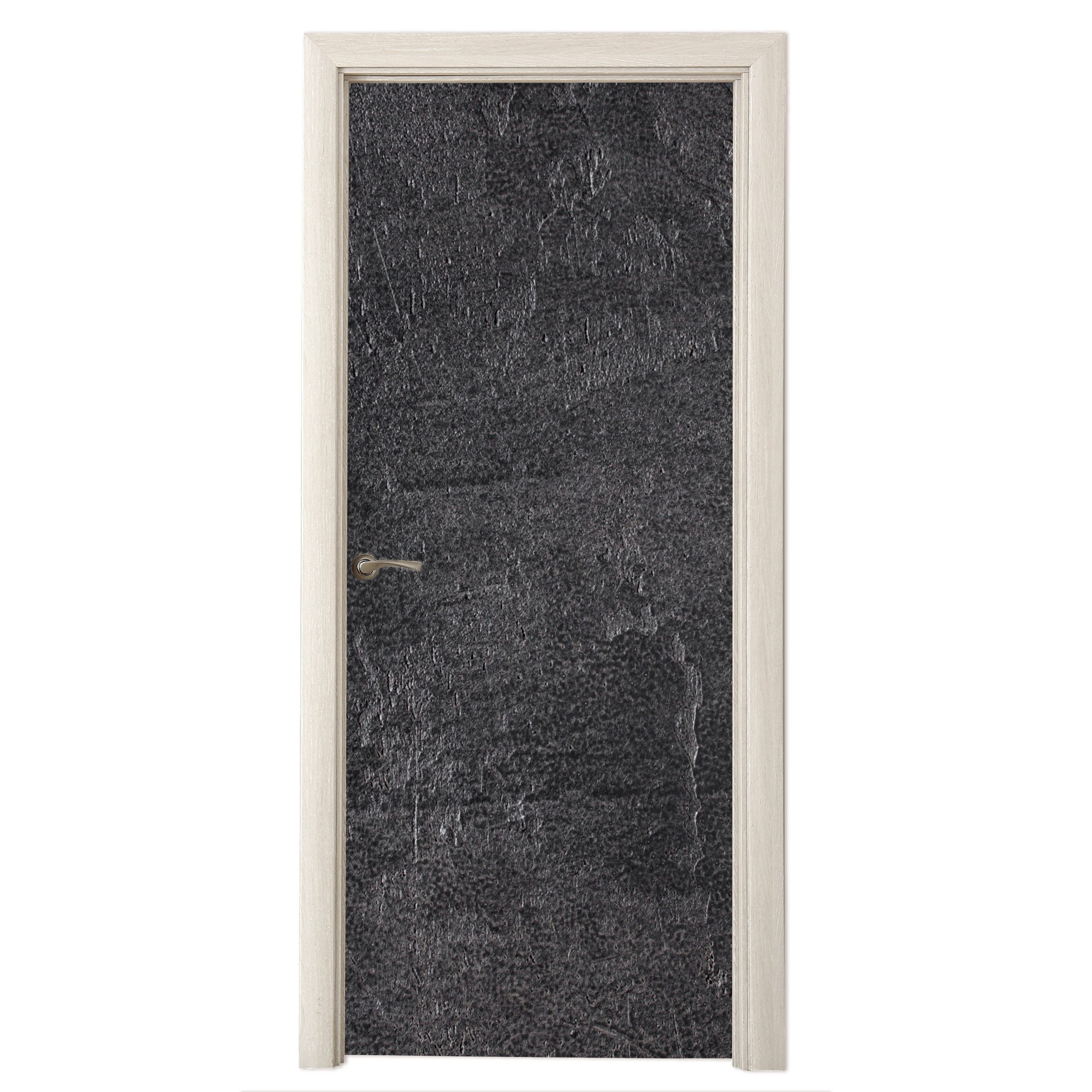 MuchoWow Türtapete Schiefer - Beton - Naturstein - Grau - Industrie, Matt, bedruckt, (1 St), Selbstklebende Tapete, Folie für Möbel, 70x215 cm
