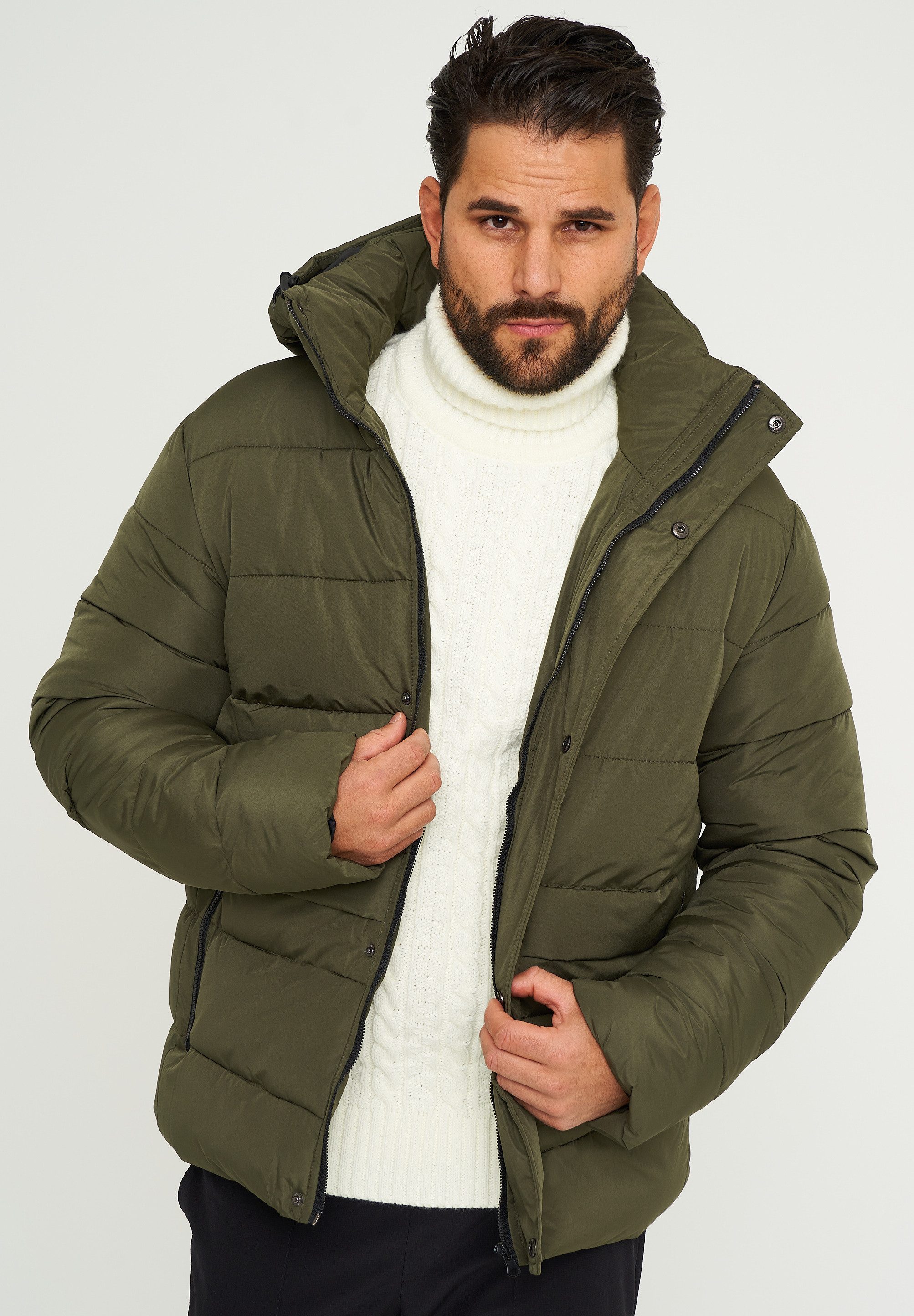 SOULSTAR Winterjacke S2TAHTA Herren Pufferjacke mit Kapuze warme Steppjacke Mens Jacket